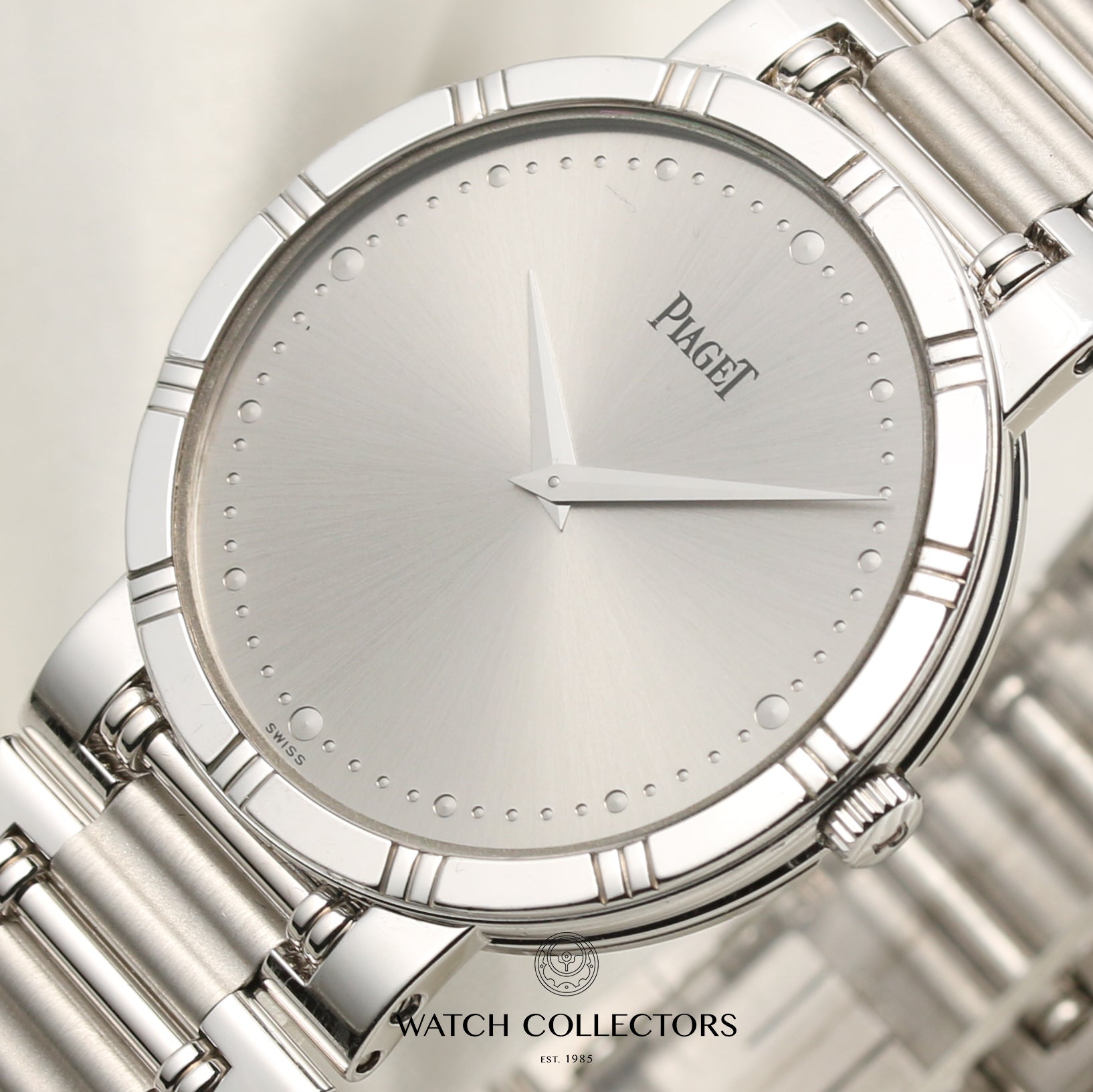 Piaget Polo 18K White Gold Second Hand Watch Collectors 4