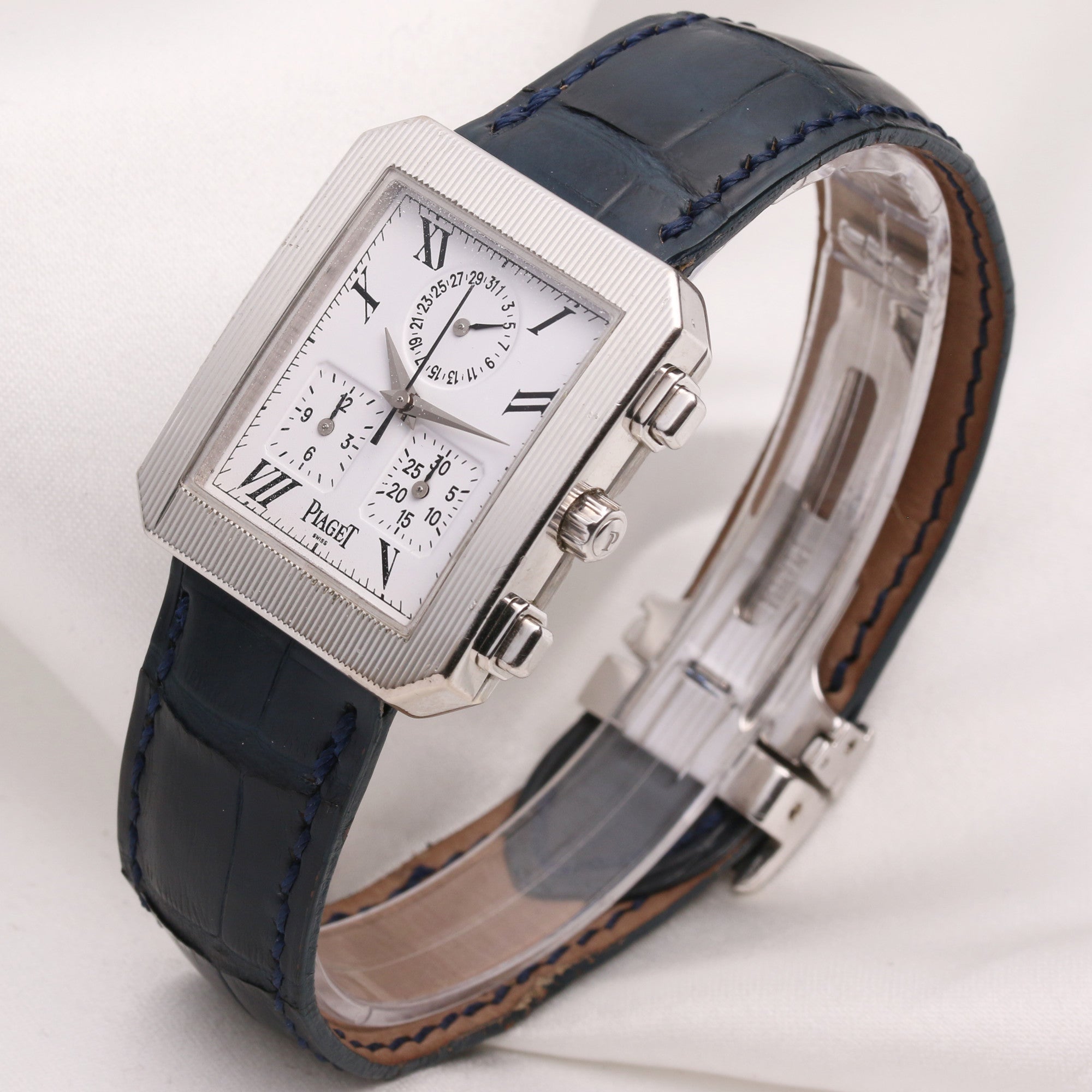 Piaget Protocol 14254 18k White Gold Second Hand Watch Collectors 2