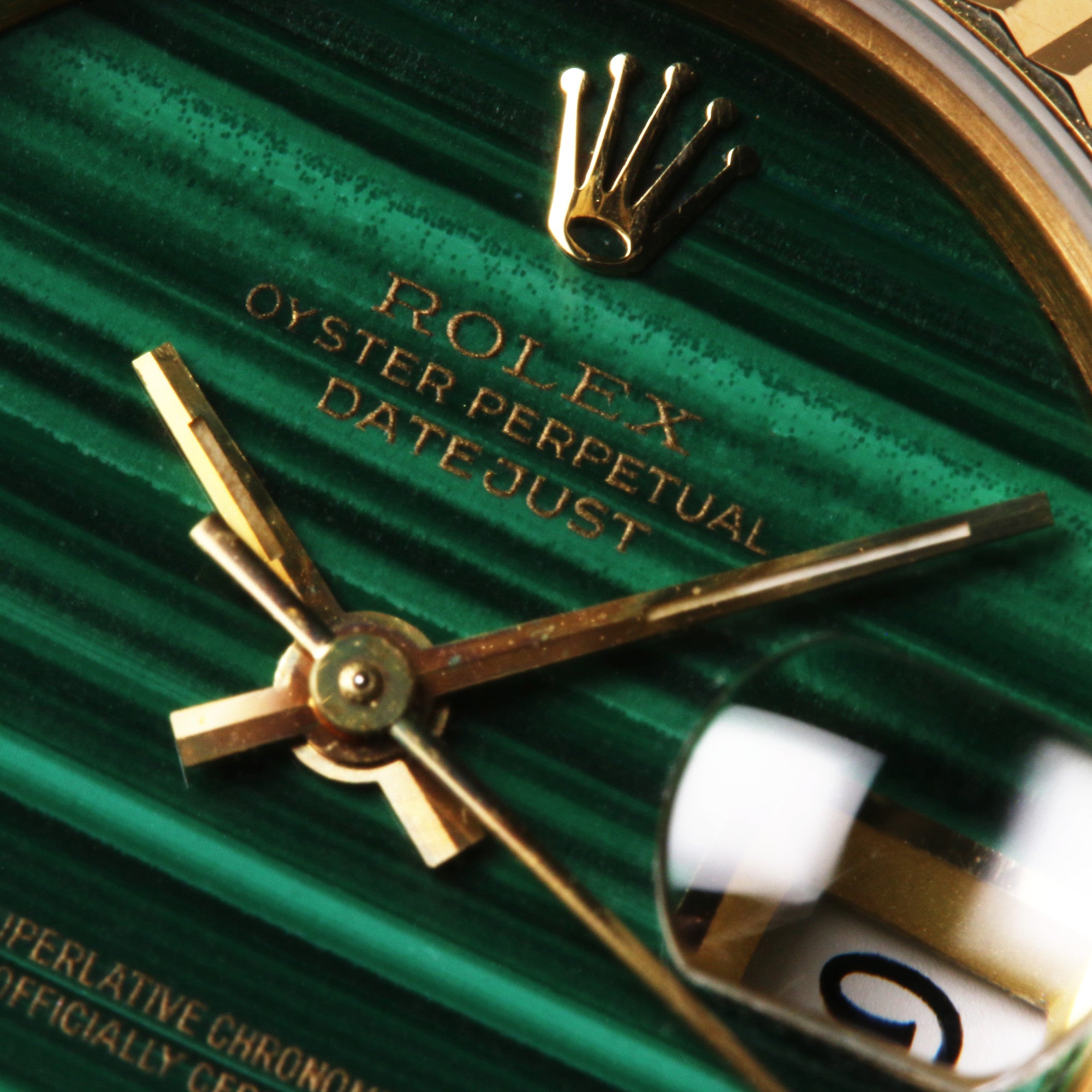 Rare-Rolex-Lady-DateJust-69178-18K-Yellow-Gold-Malachite-Dial-Second-Hand-Watch-Collectors-5