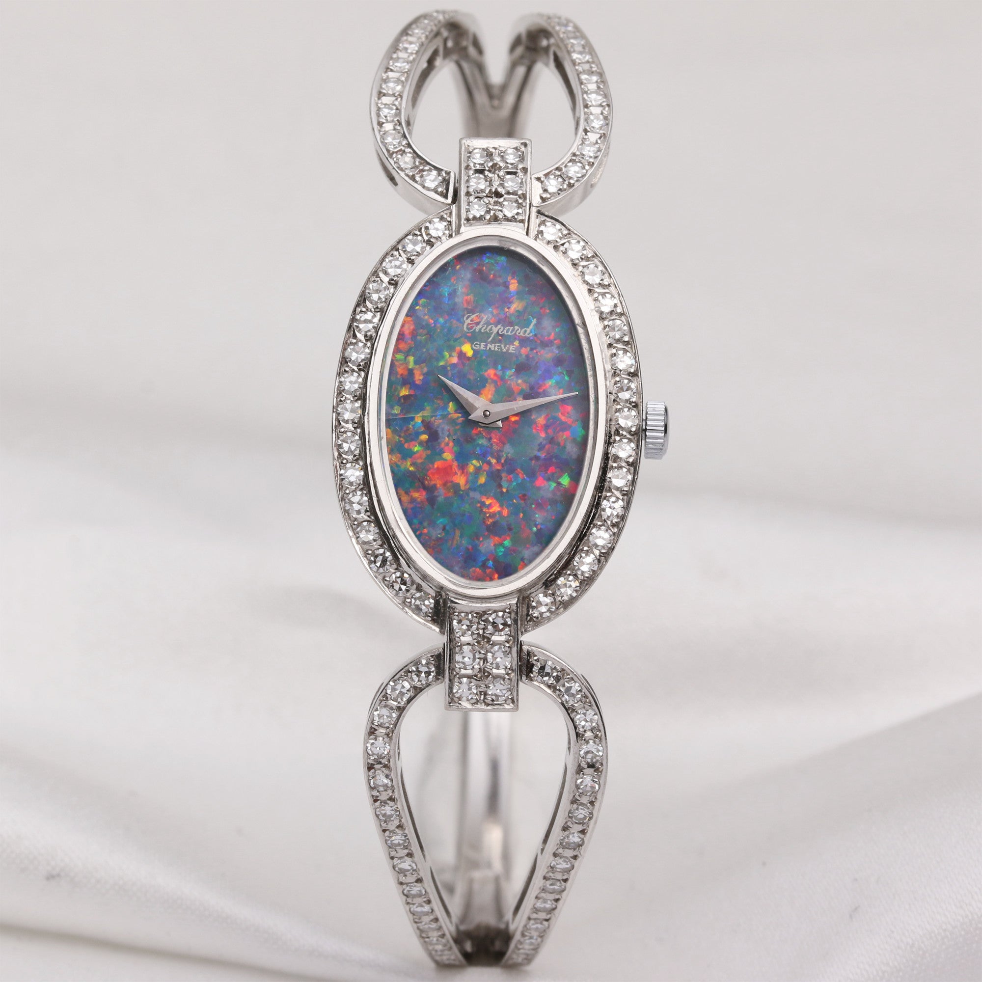 Rare Vintage Ladies Chopard Opal Diamond 18k White Gold Second Hand Watch Collectors 1