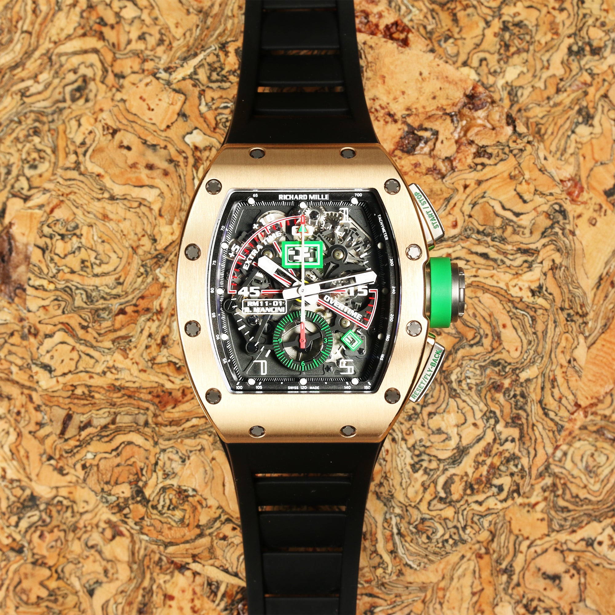 Richard Mille Rm11-01 R.Mancini 18K Rose Gold Second Hand Watch Collectors 11