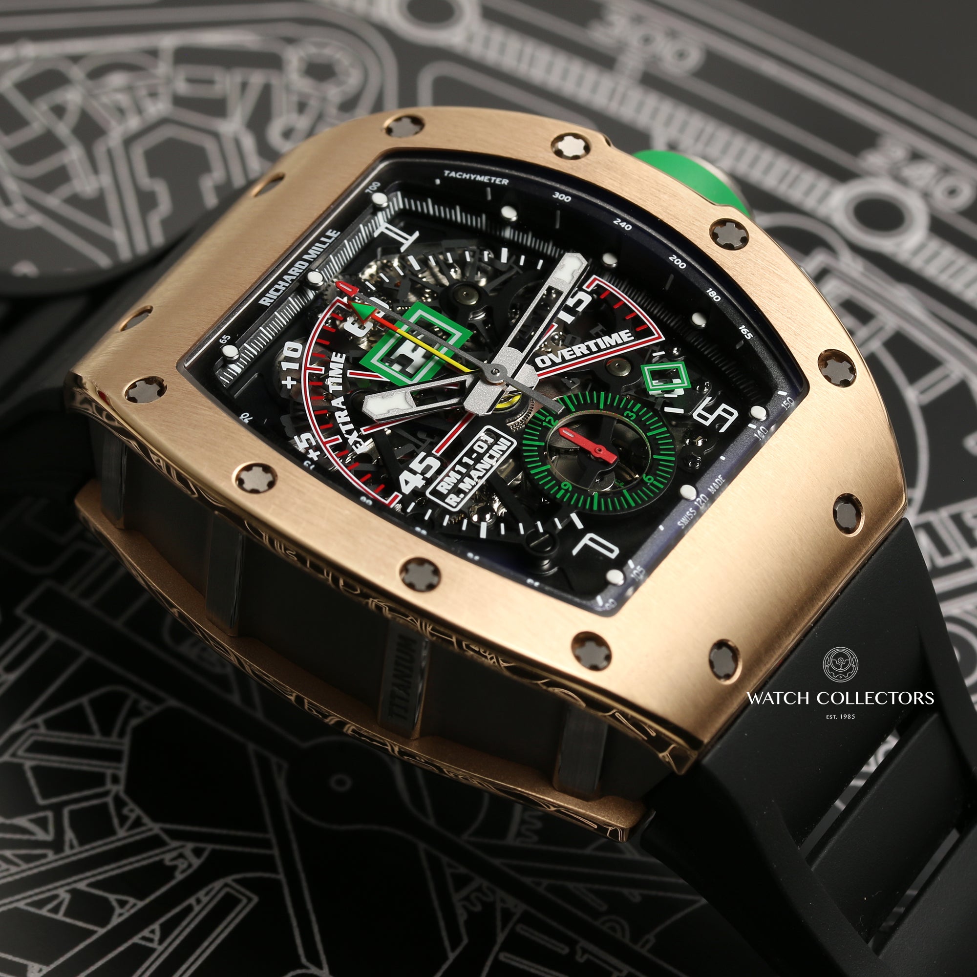 Richard Mille Rm11-01 R.Mancini 18K Rose Gold Second Hand Watch Collectors 5