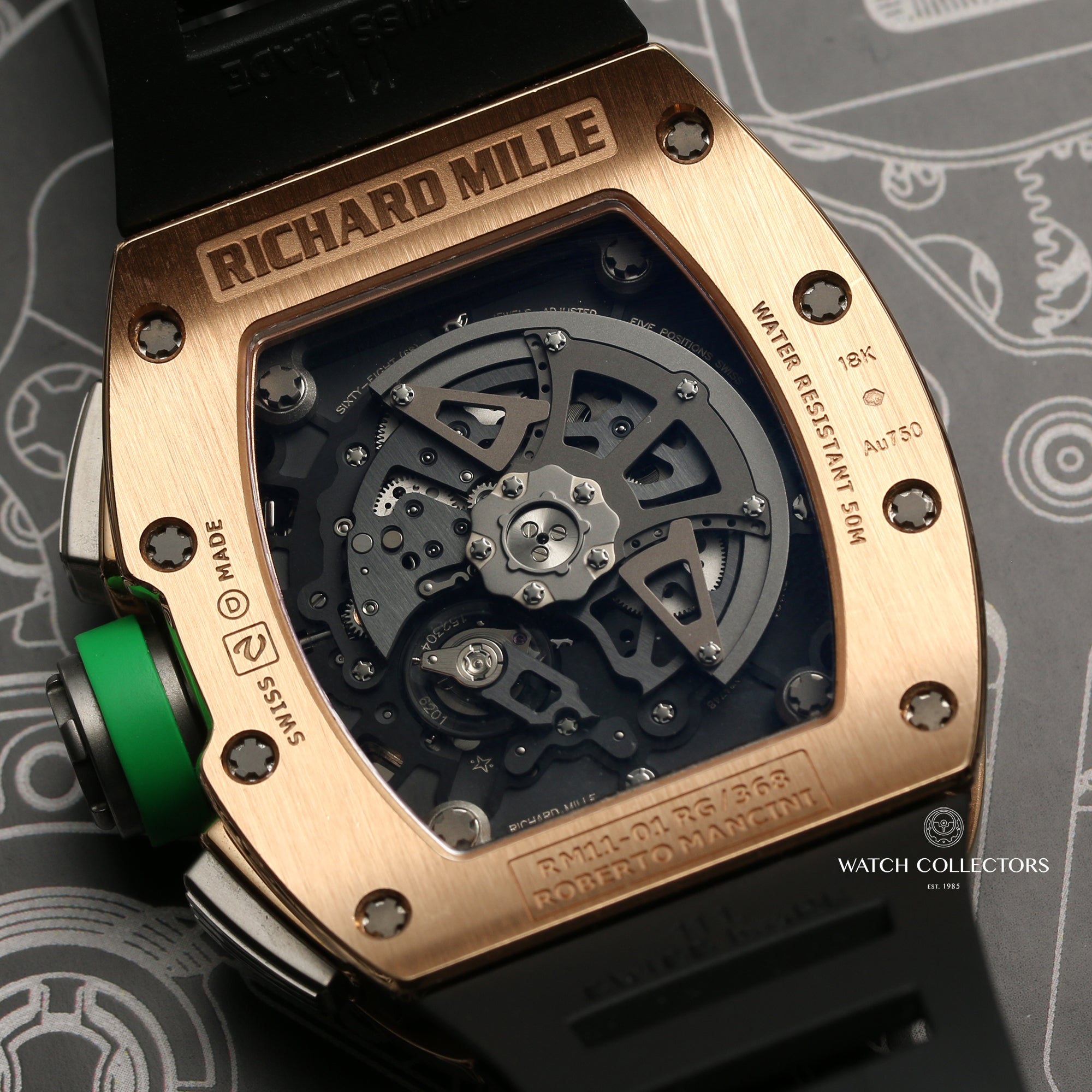 Richard Mille Rm11-01 R.Mancini 18K Rose Gold Second Hand Watch Collectors 9