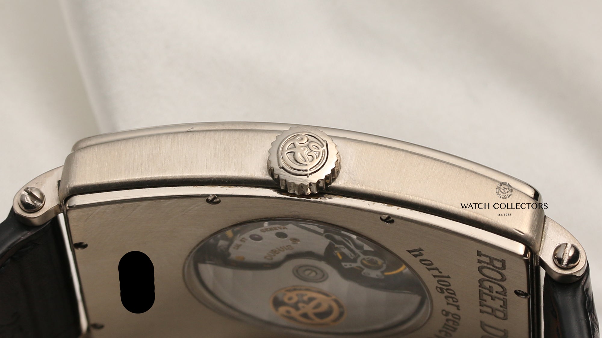 Roger Dubuis Too Much 18K White Gold Brown Strap Second Hand Watch Collectors 5