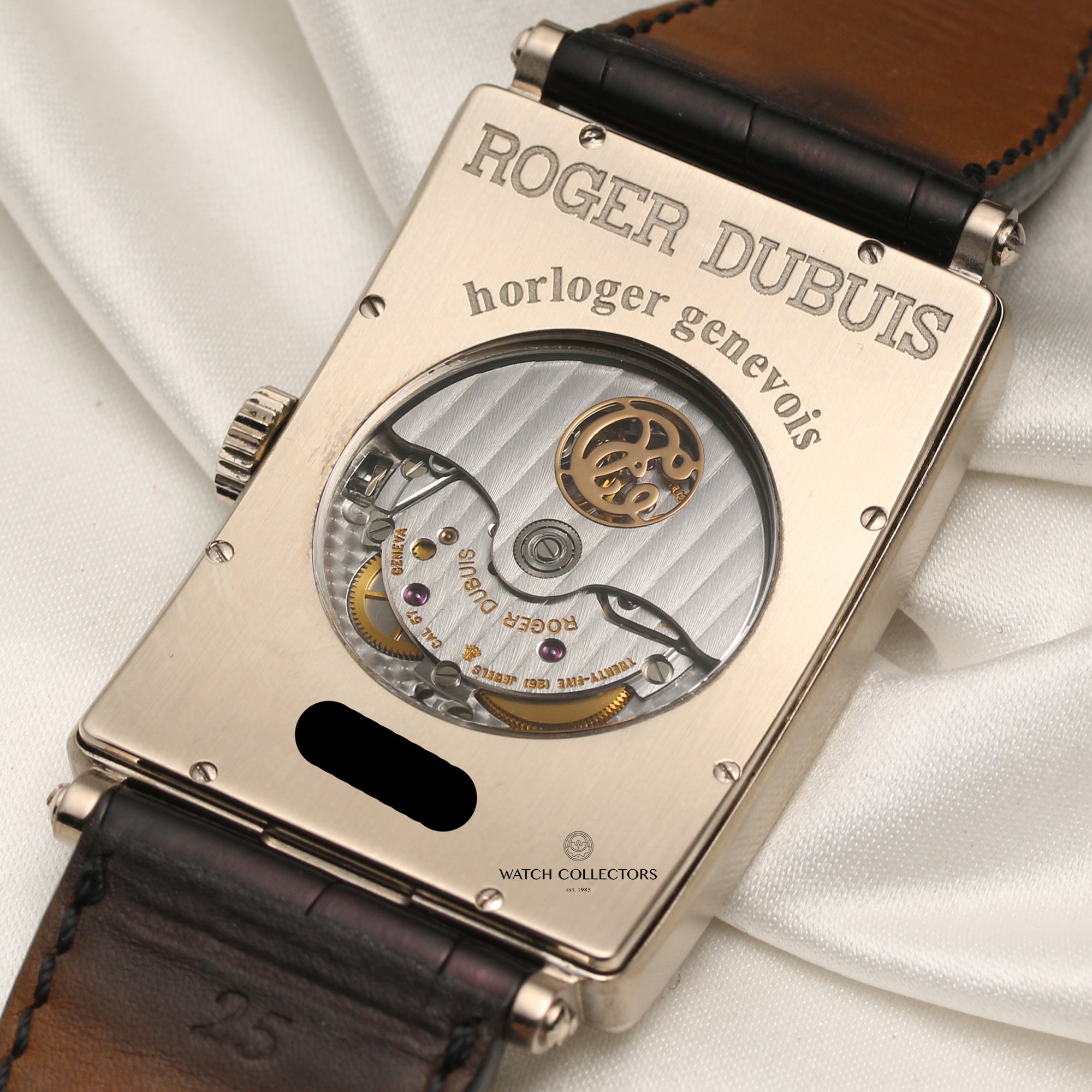 Roger Dubuis Too Much 18K White Gold Brown Strap Second Hand Watch Collectors 7