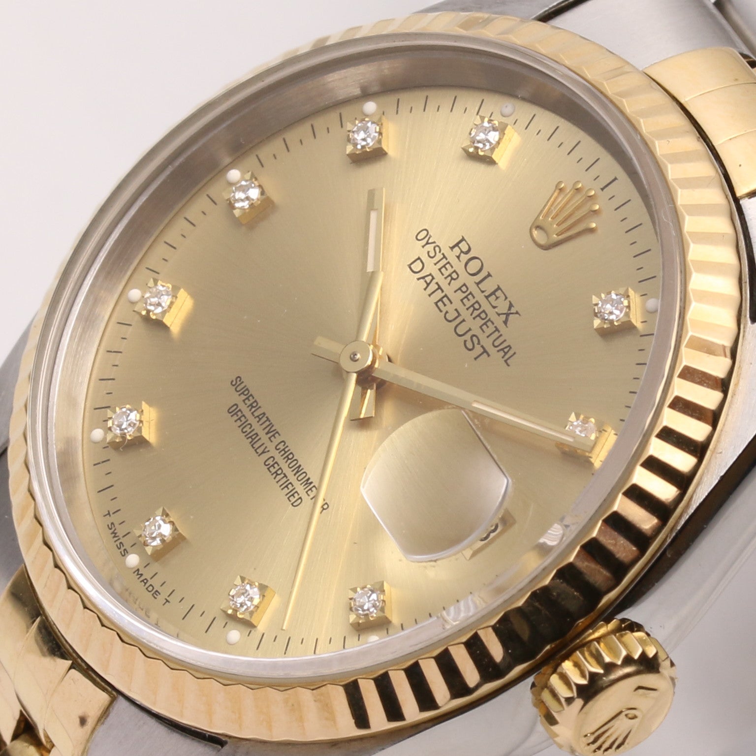 Rolex 16233 Steel & Gold Diamond W20 Second Hand Watch Collectors 4