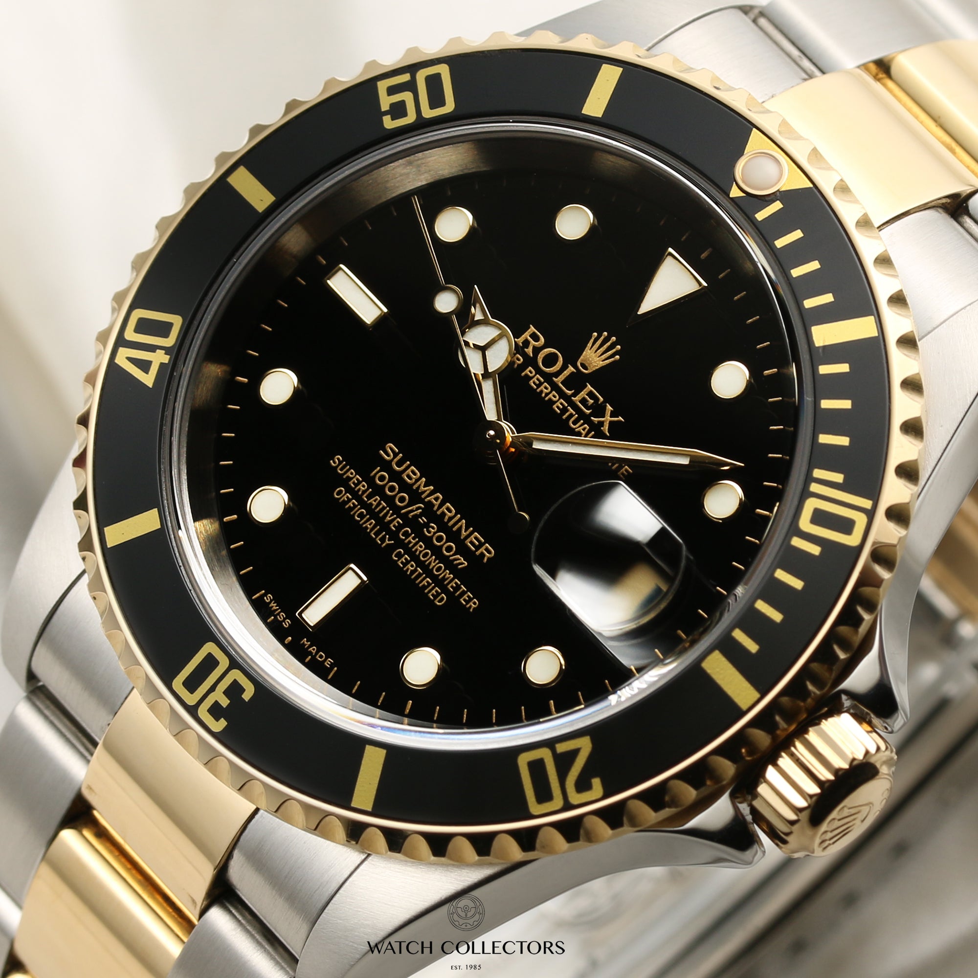 Rolex 16613 Submariner Steel & Gold Second Hand Watch Collectors 4