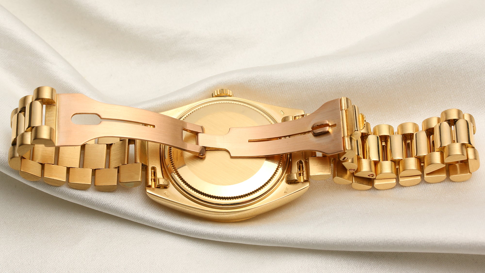 Rolex 18038 Day-Date 18K Yellow Gold White Roman Dial Second Hand Watch Collectors 8