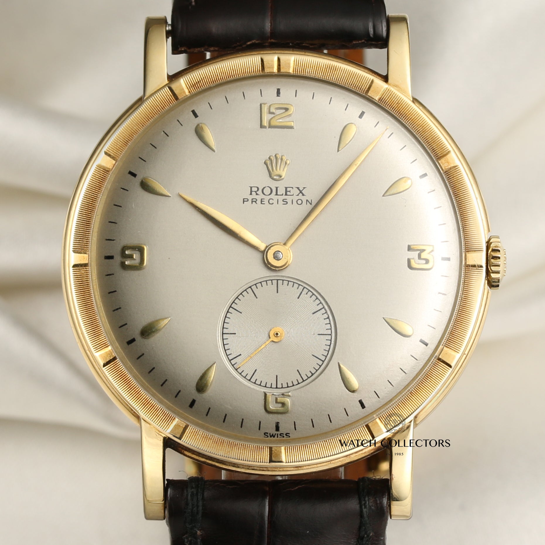 Rolex 18K Yellow Gold Precision Second Hand Watch Collectors 2