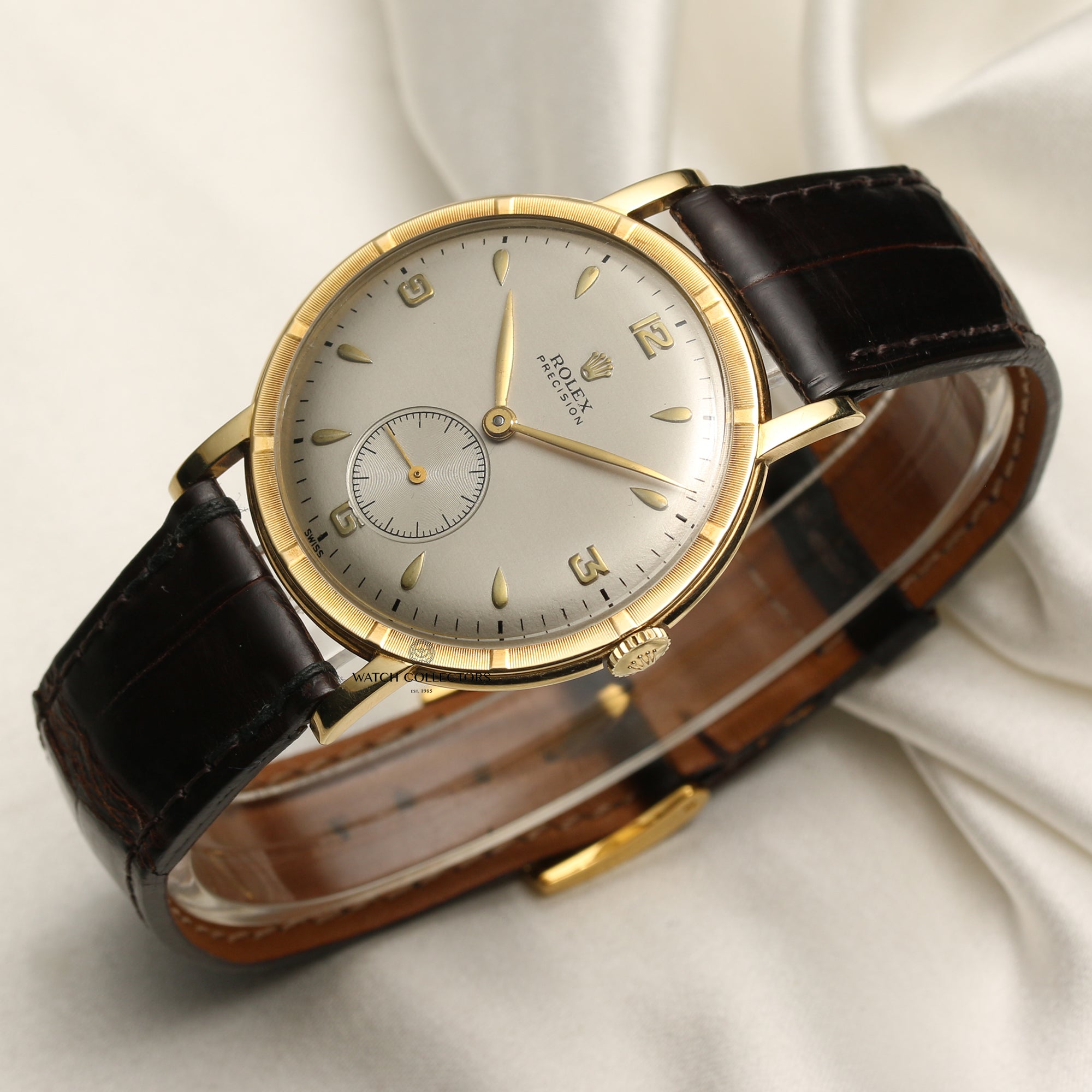 Rolex 18K Yellow Gold Precision Second Hand Watch Collectors 3