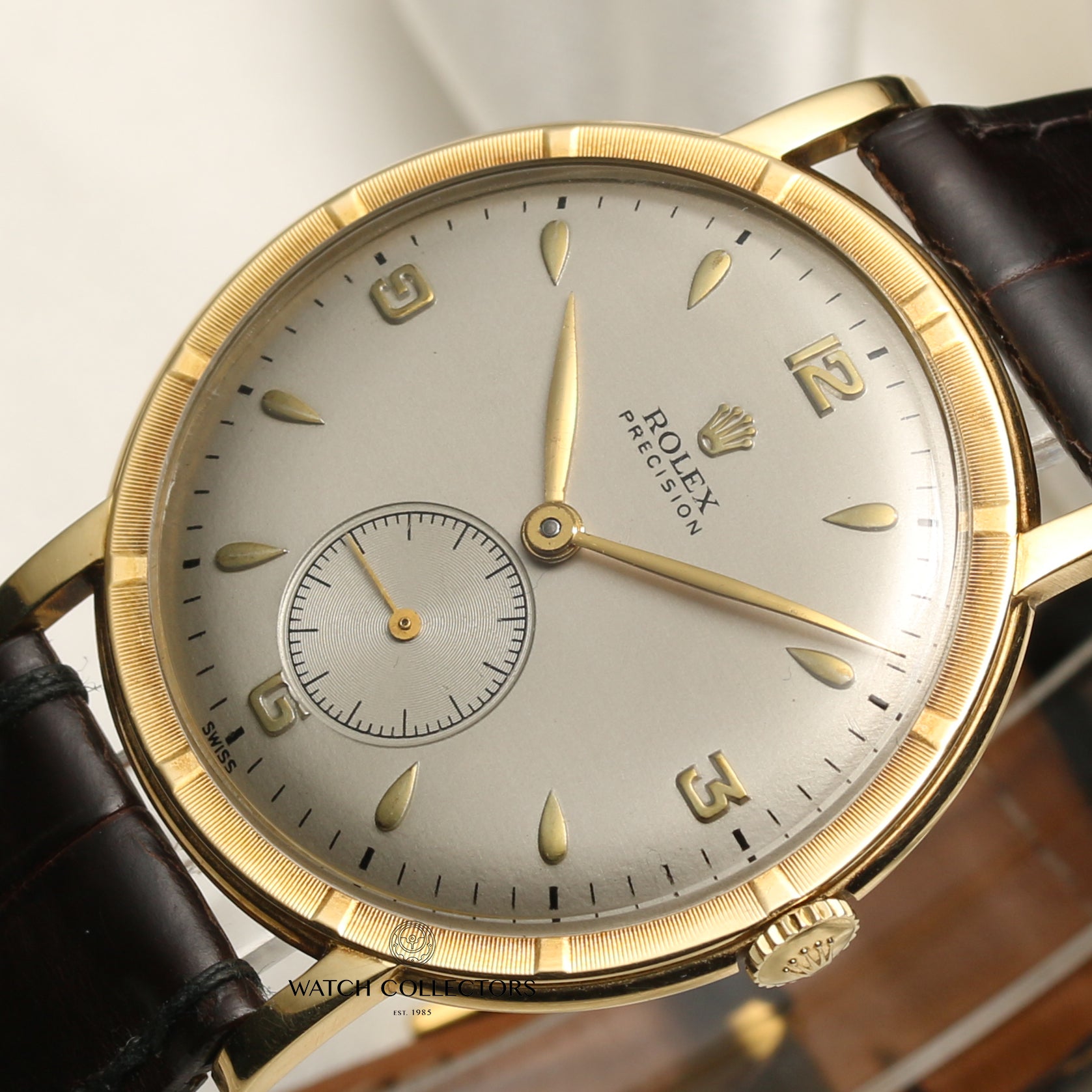 Rolex 18K Yellow Gold Precision Second Hand Watch Collectors 4