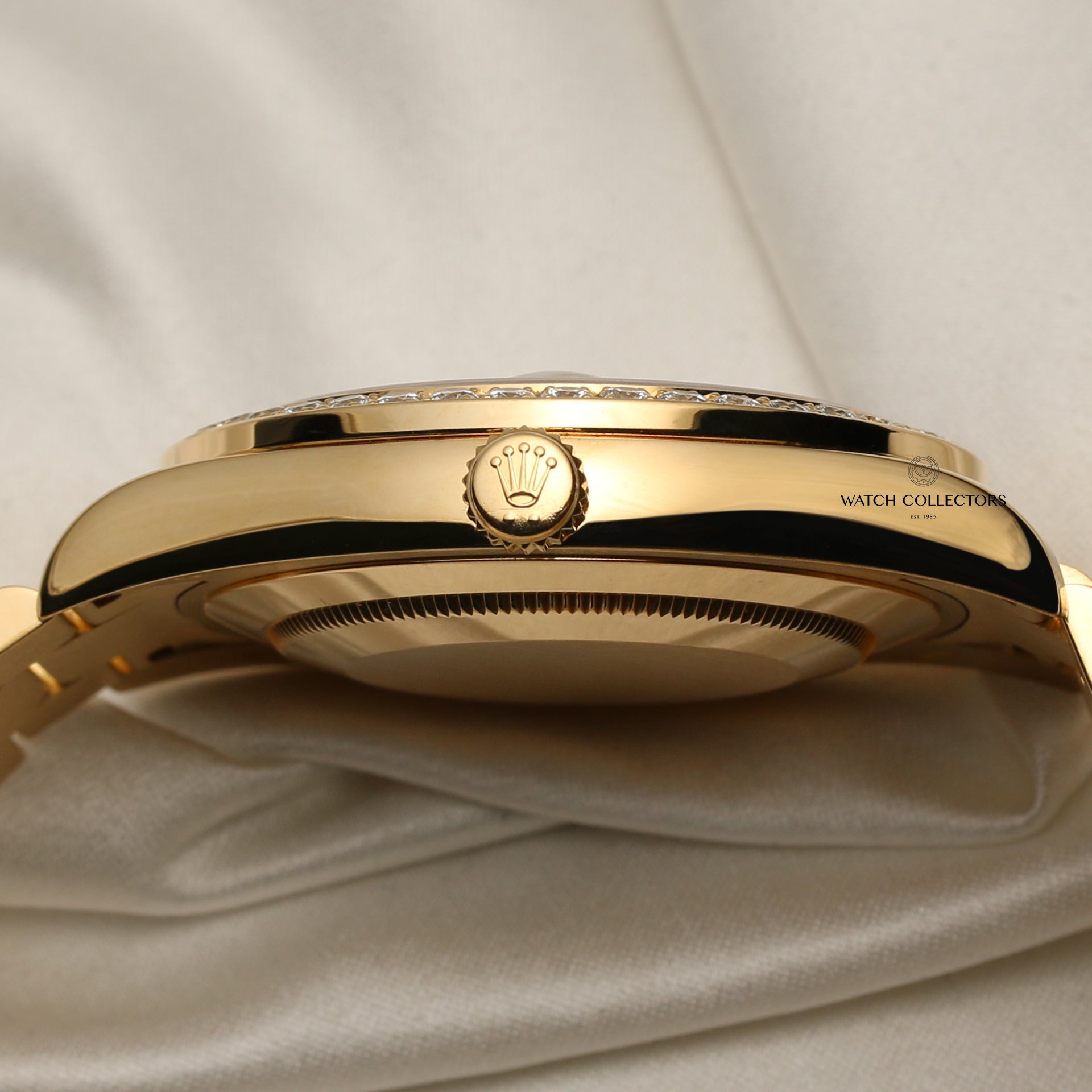 Rolex 218348 18K Yellow Gold Second Hand Watch Collectors Champagne Diamond & Ruby Dial Second Hand Watch Collectors 6