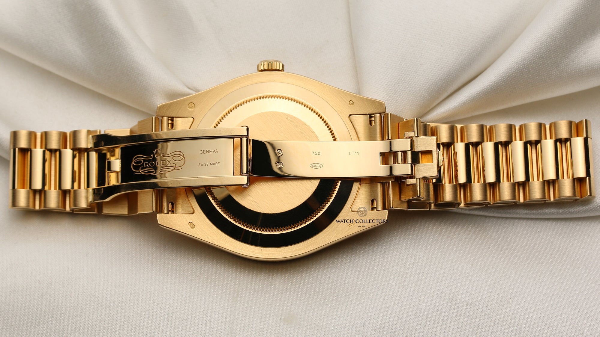 Rolex 218348 18K Yellow Gold Second Hand Watch Collectors Champagne Diamond & Ruby Dial Second Hand Watch Collectors 8