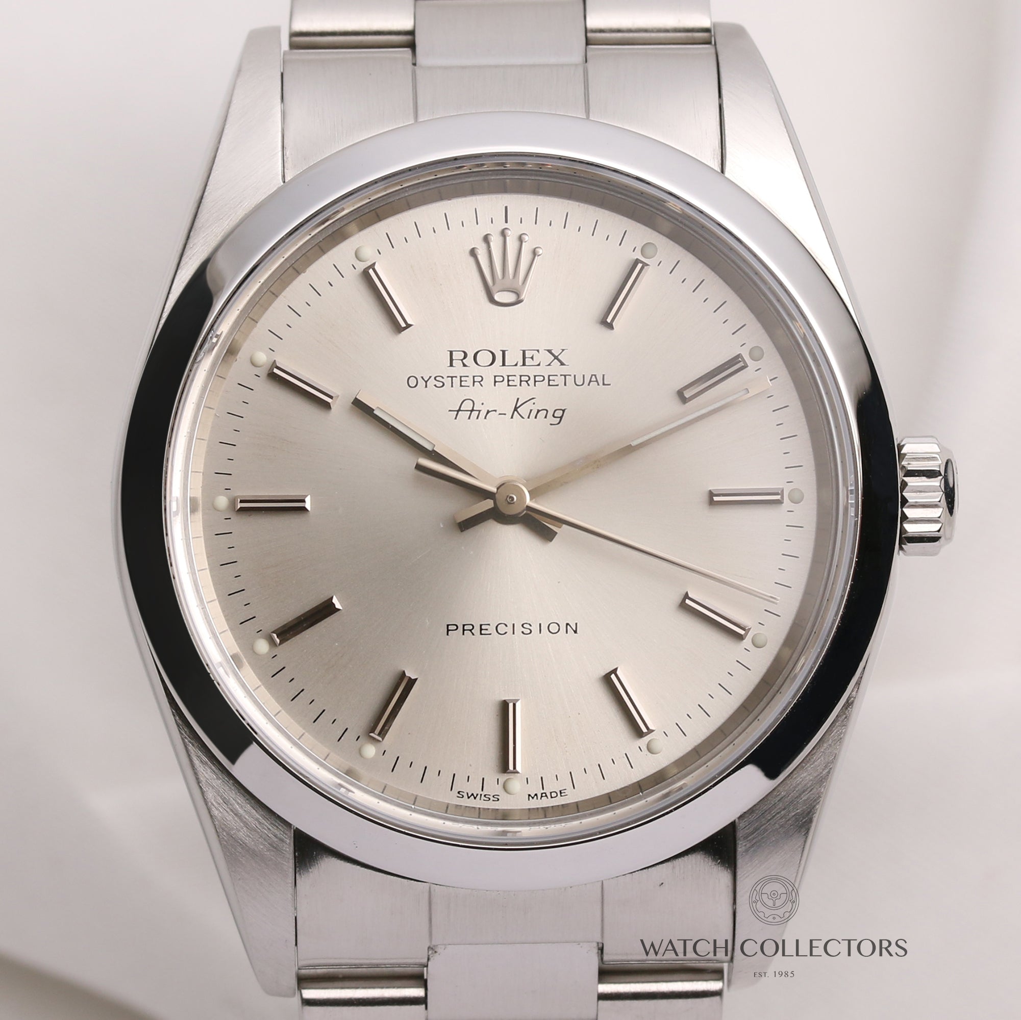Rolex-Air-King-14000M-Stainless-Steel-Silver-Dial-Second-Hand-Watch-Collectors-2
