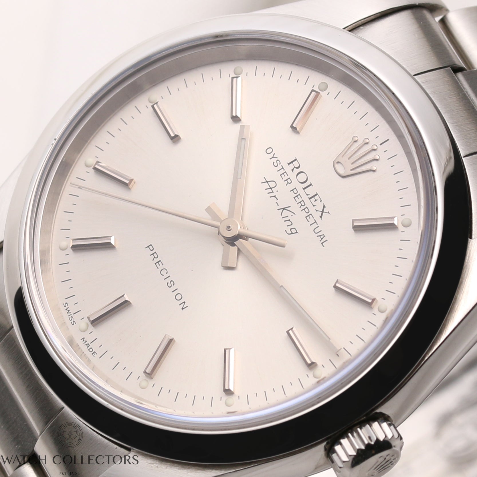 Rolex-Air-King-14000M-Stainless-Steel-Silver-Dial-Second-Hand-Watch-Collectors-4
