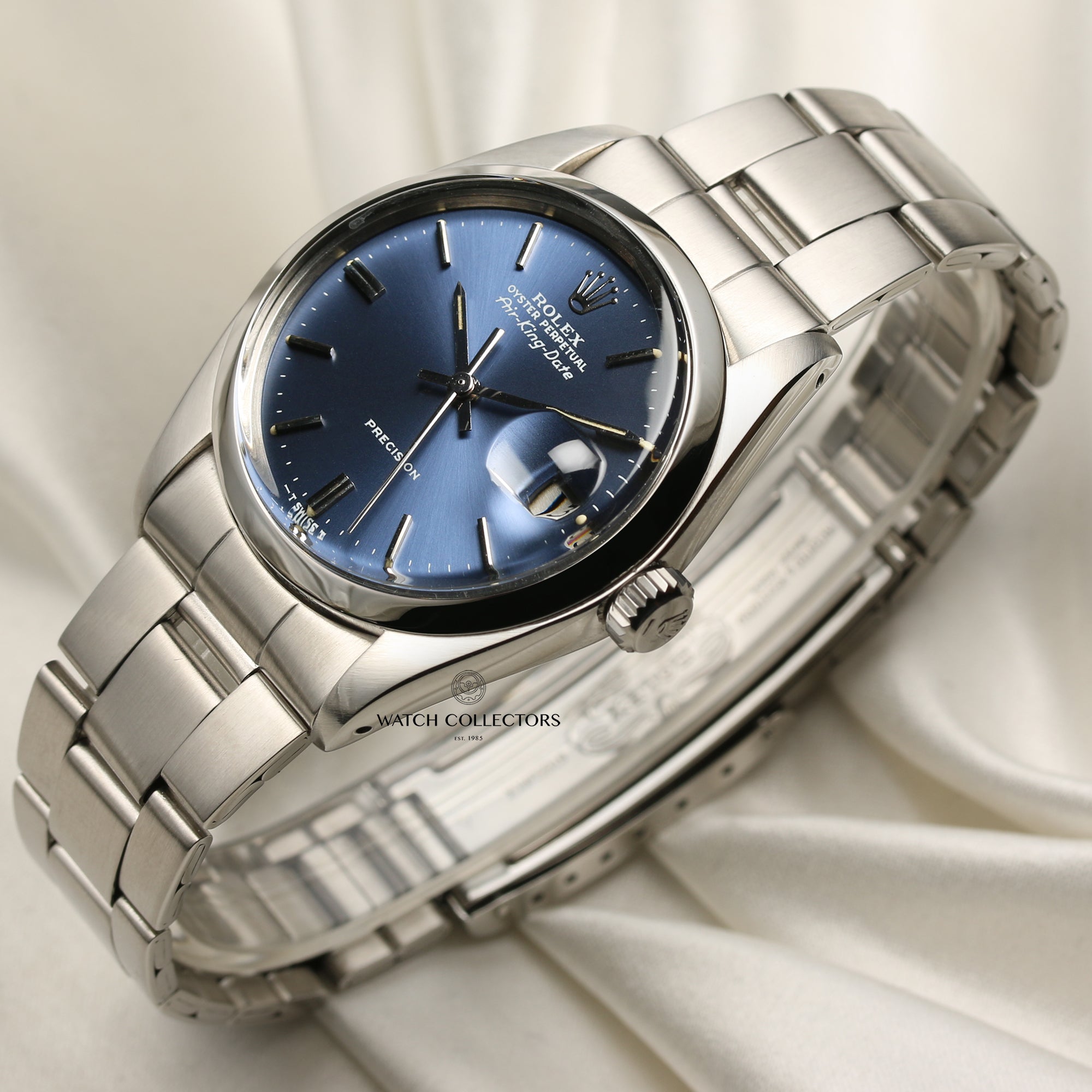 Rolex Air King Date Stainless Steel Second Hand Watch Collectors 3