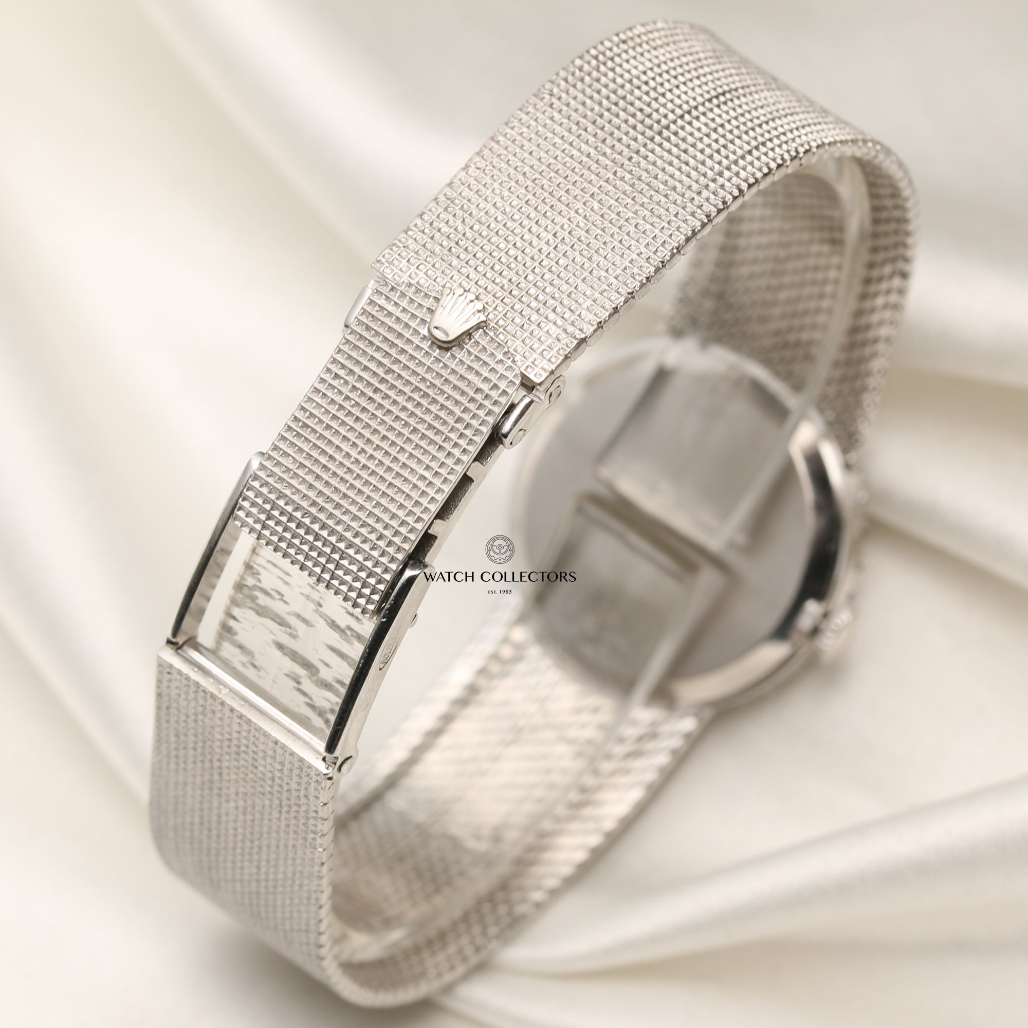 Rolex Cellini 18K White Gold Diamond Bezel Second Hand Watch Collectors 6