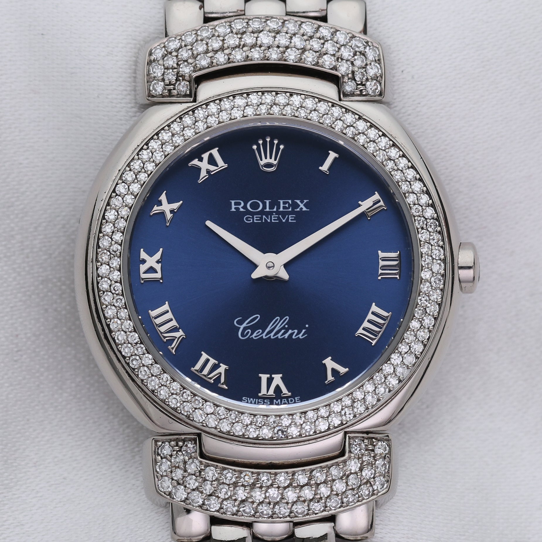 Rolex Cellini 18K White Gold Diamond Second Hand Watch Collectors 2