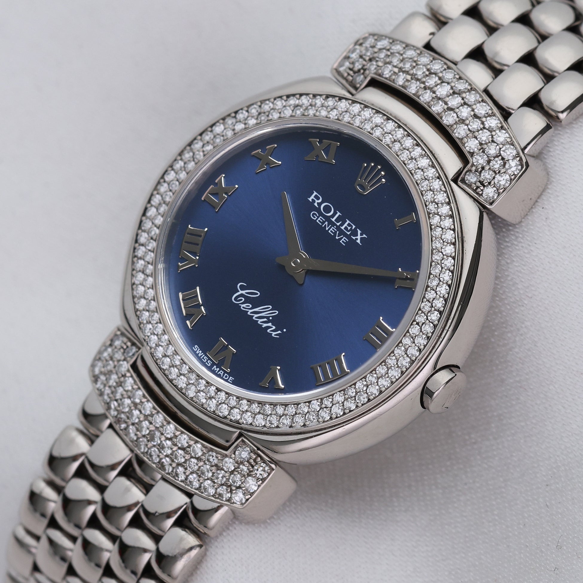 Rolex Cellini 18K White Gold Diamond Second Hand Watch Collectors 4