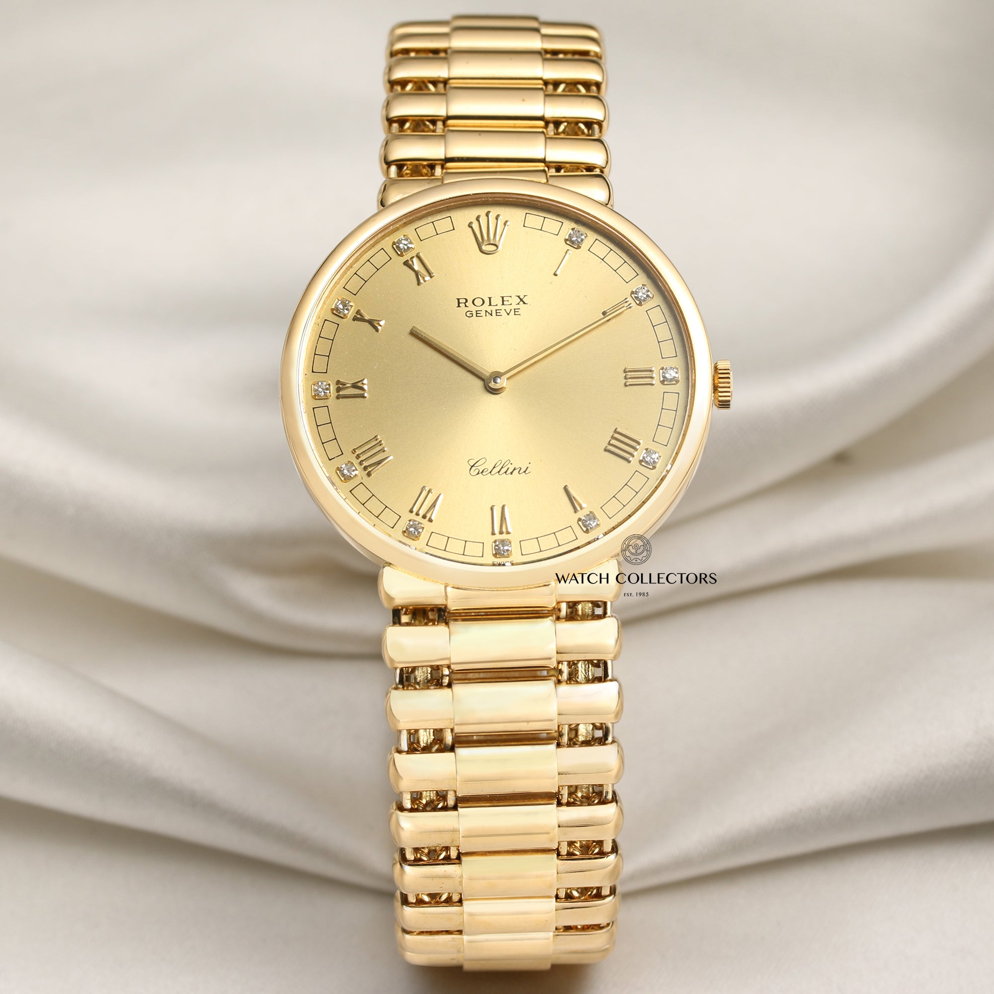 Rolex Cellini 18K Yellow Gold Diamond Second Hand Watch Collectors 1