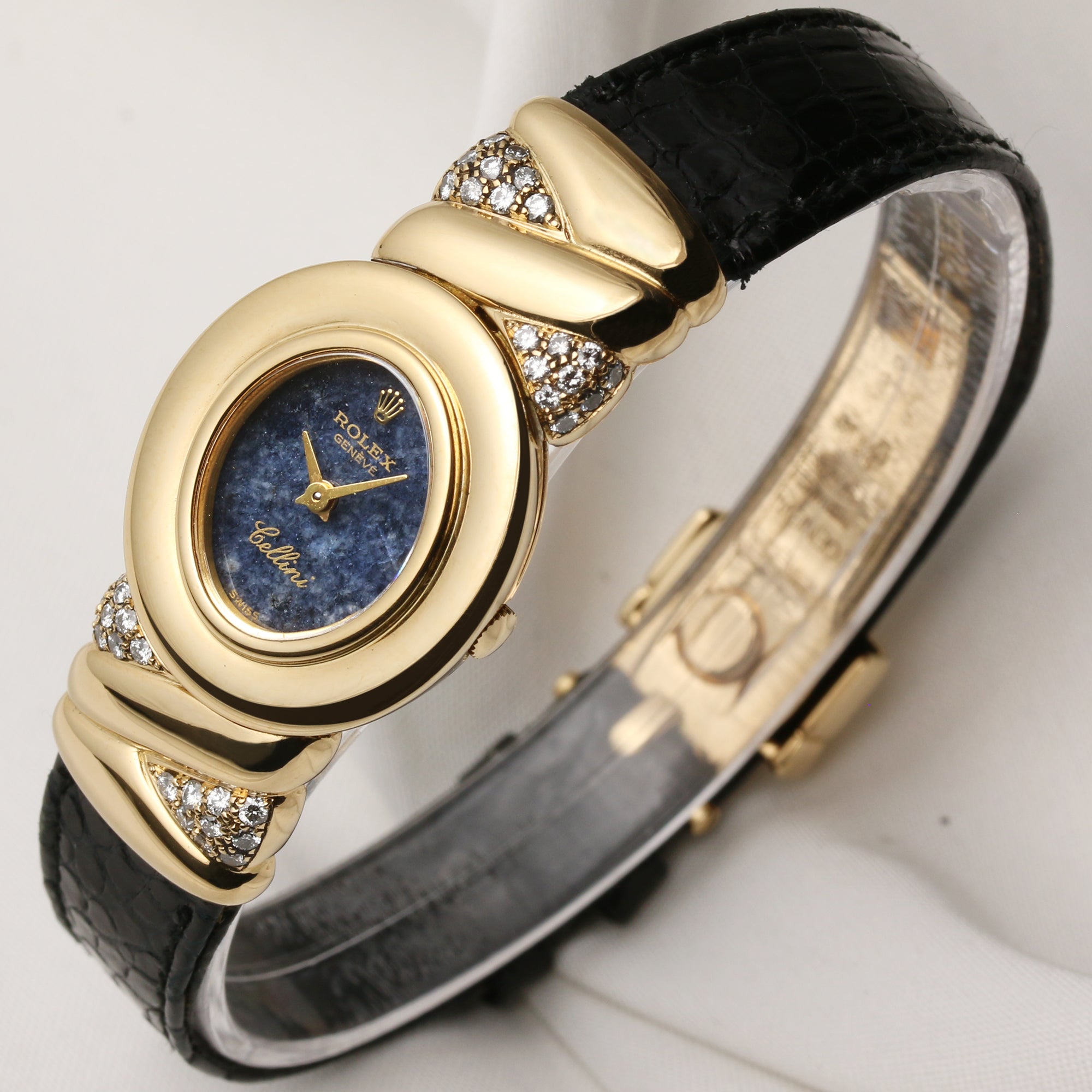 Rolex Cellini 18K Yellow Gold Diamond Shoulders Second Hand Watch Collectors 3