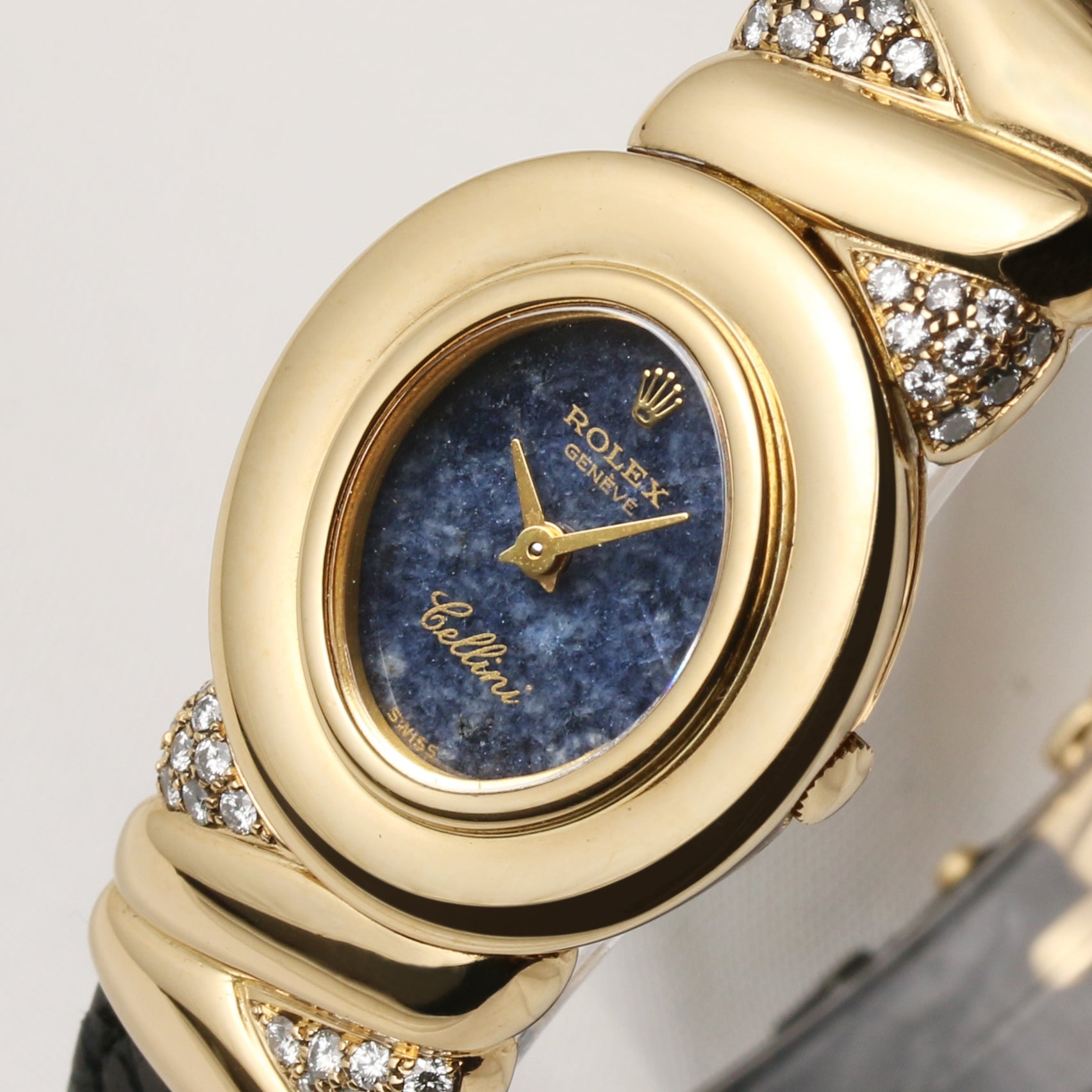 Rolex Cellini 18K Yellow Gold Diamond Shoulders Second Hand Watch Collectors 4