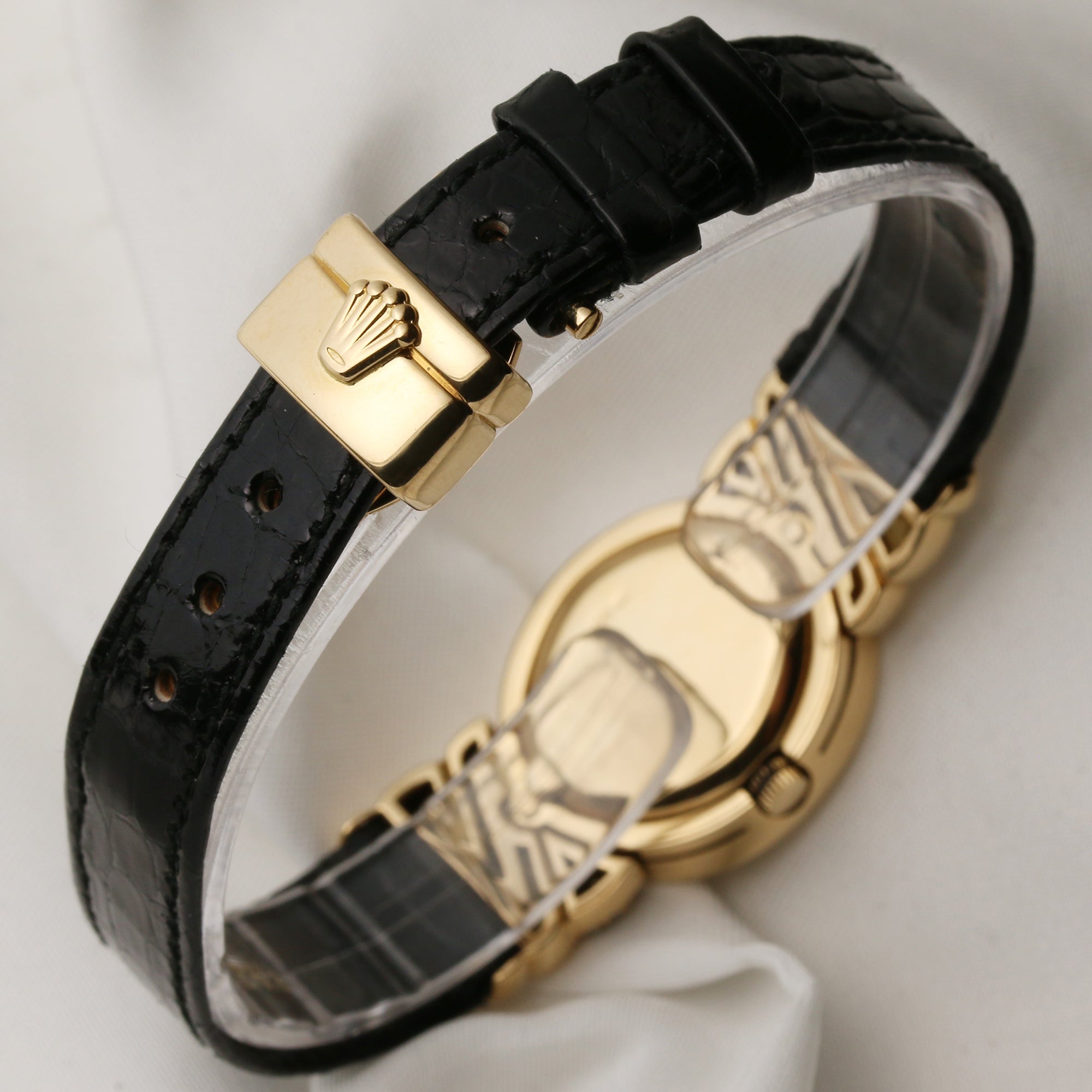 Rolex Cellini 18K Yellow Gold Diamond Shoulders Second Hand Watch Collectors 5