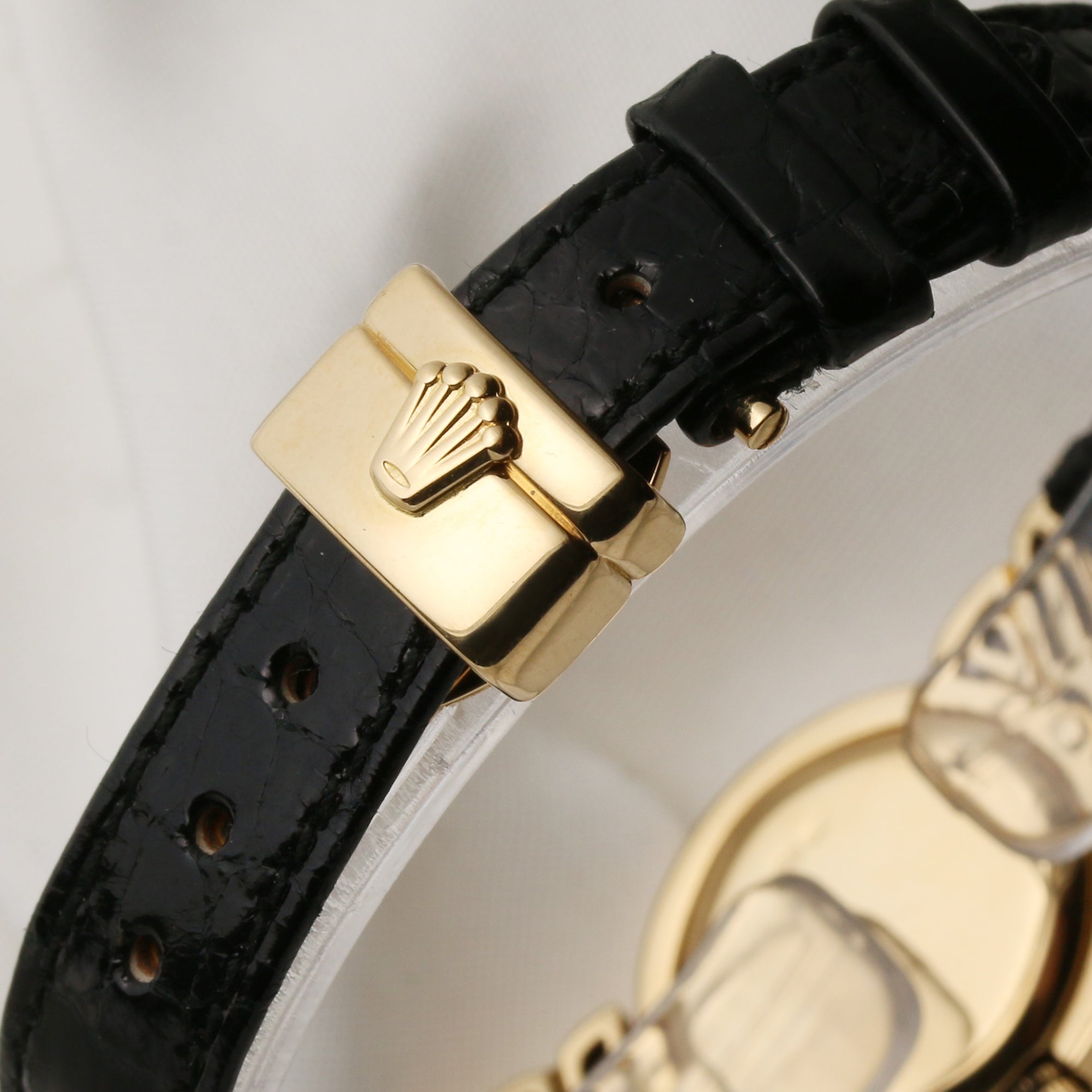 Rolex Cellini 18K Yellow Gold Diamond Shoulders Second Hand Watch Collectors 6