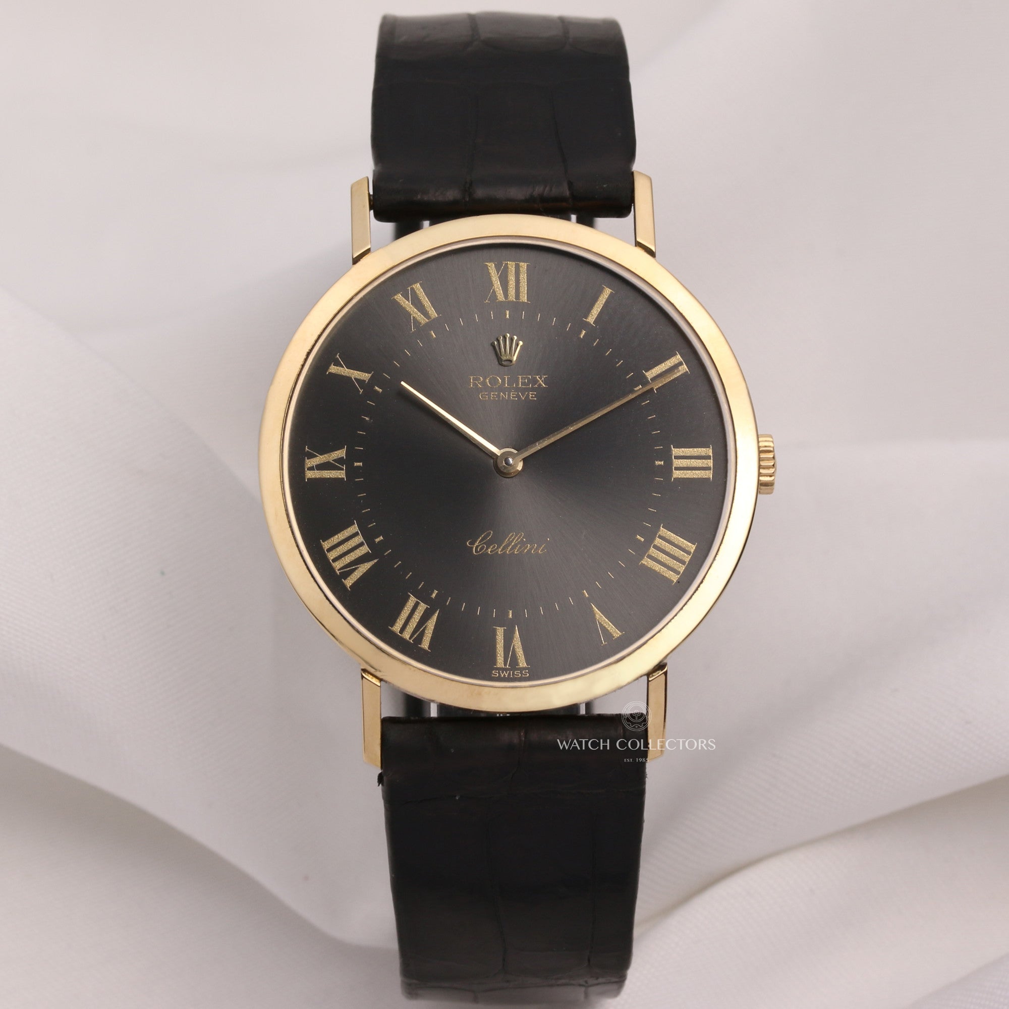 Rolex-Cellini-18K-Yellow-Gold-Grey-Dial-Second-Hand-Watch-Collectors-1