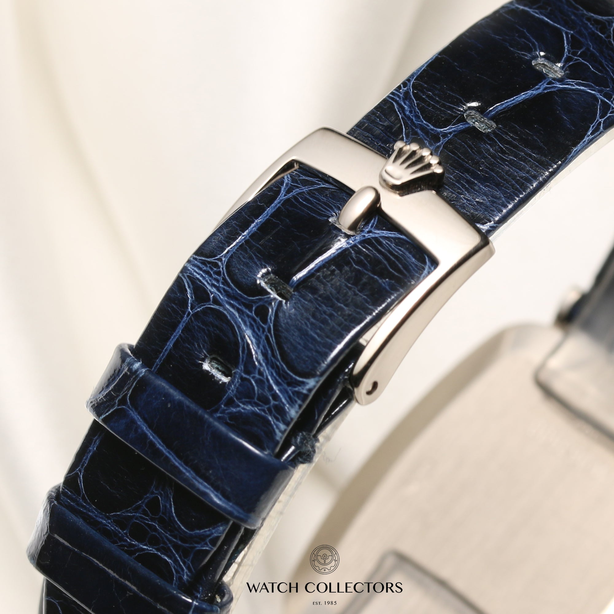 Rolex Cellini 4037 18K White Gold Blue Degrading Dial Second Hand Watch Collectors 9