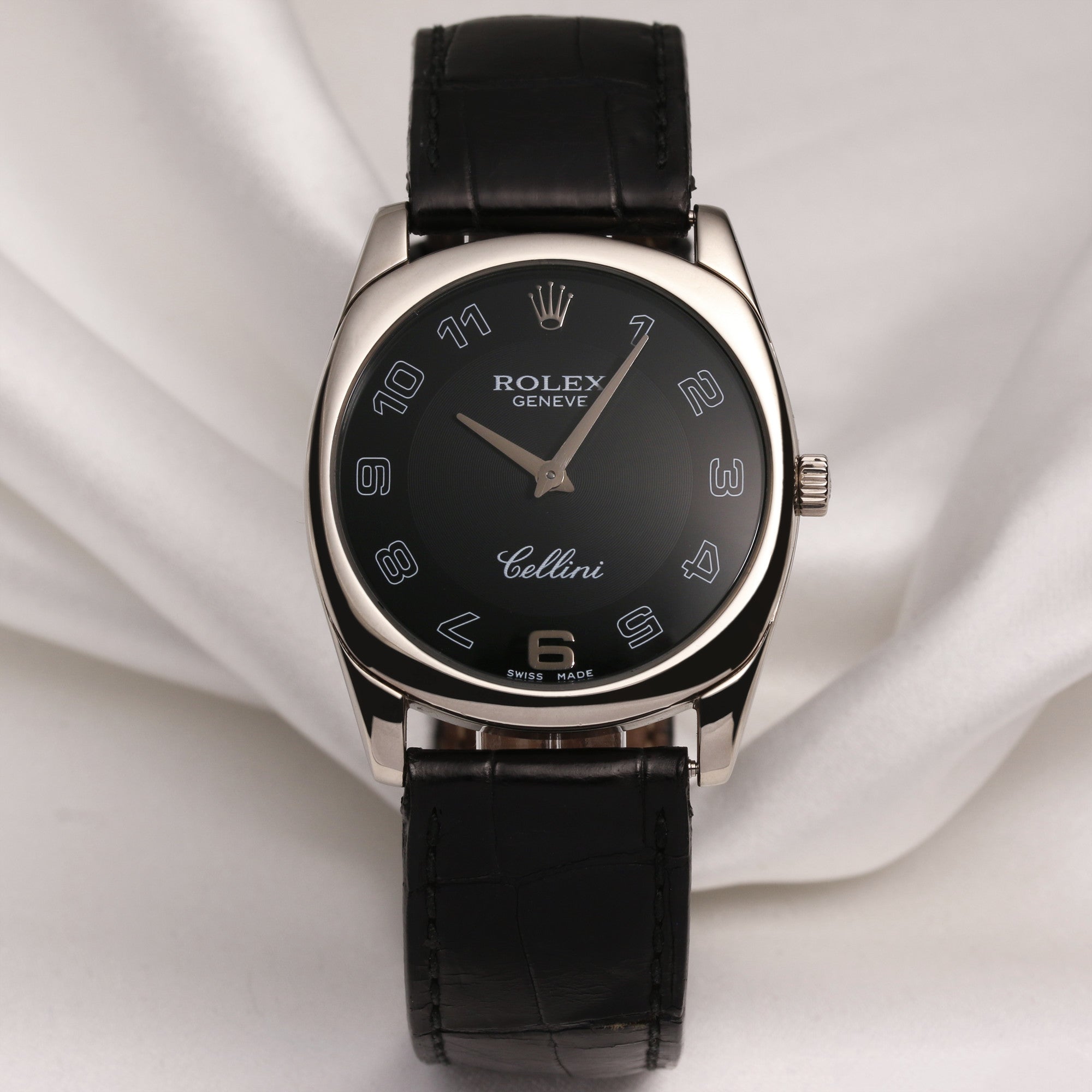 Rolex Cellini 4233 18K White Gold Second Hand Watch Collectors 1