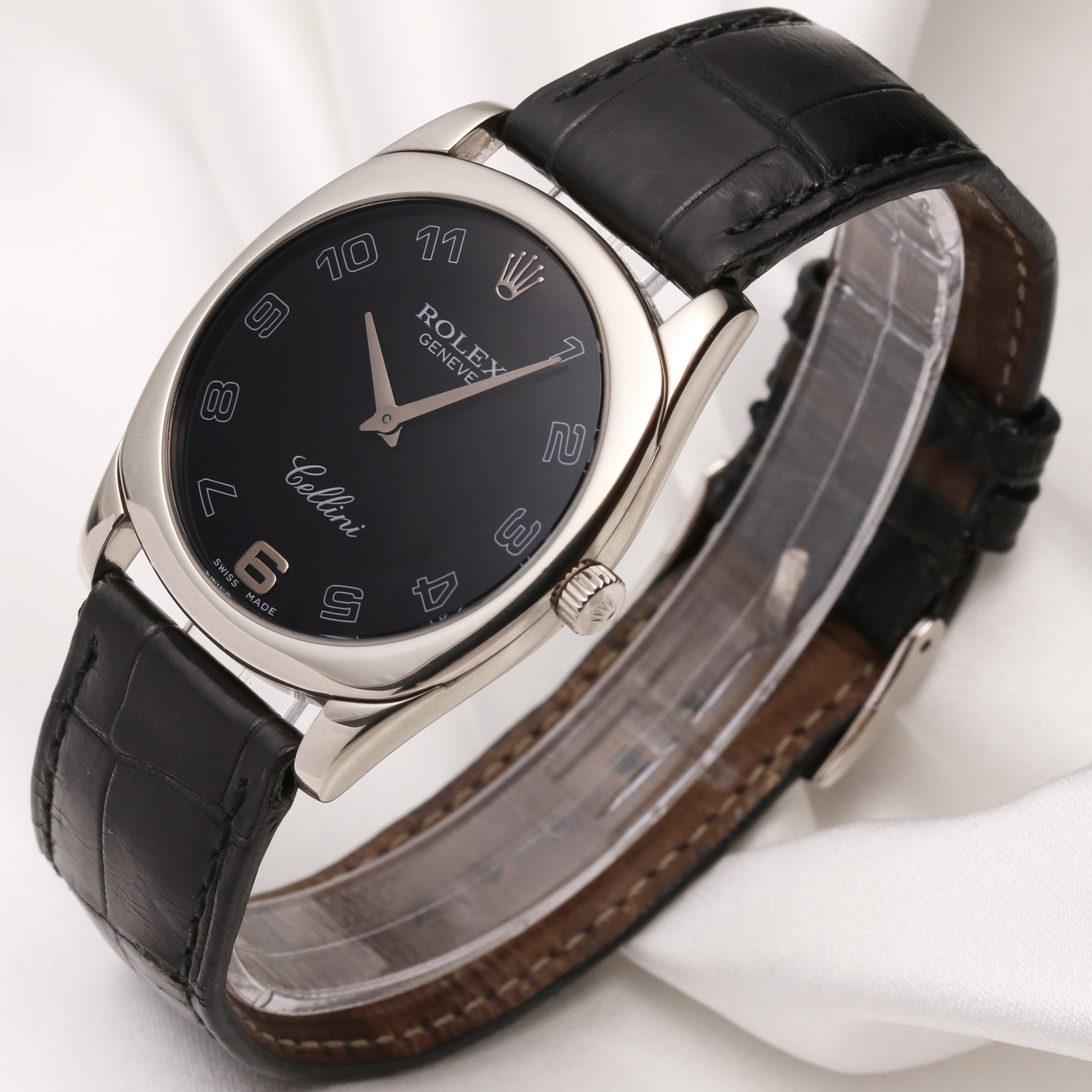 Rolex Cellini 4233 18K White Gold Second Hand Watch Collectors 3