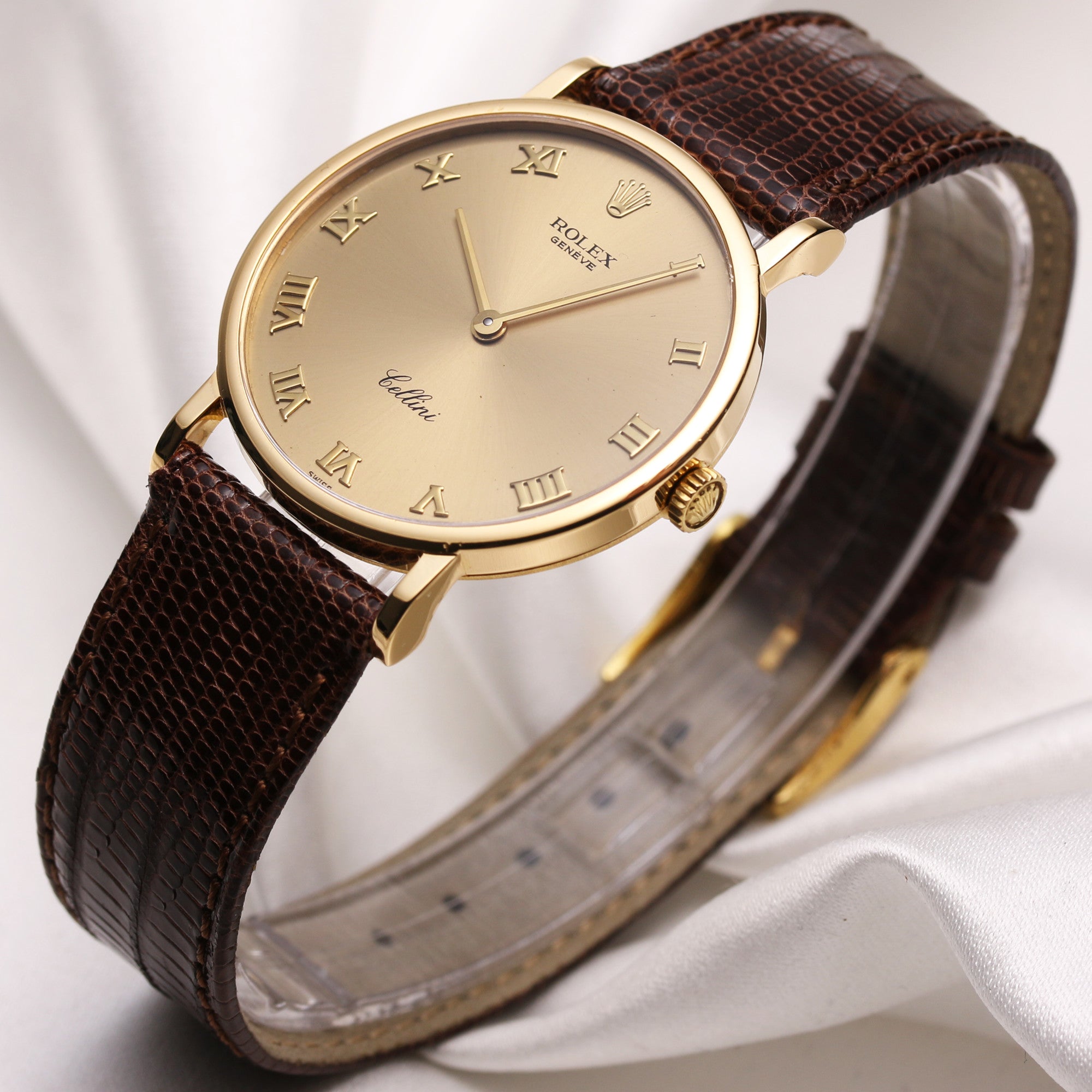Rolex Cellini 5112 18k Yellow Gold Second Hand Watch Collectors 3