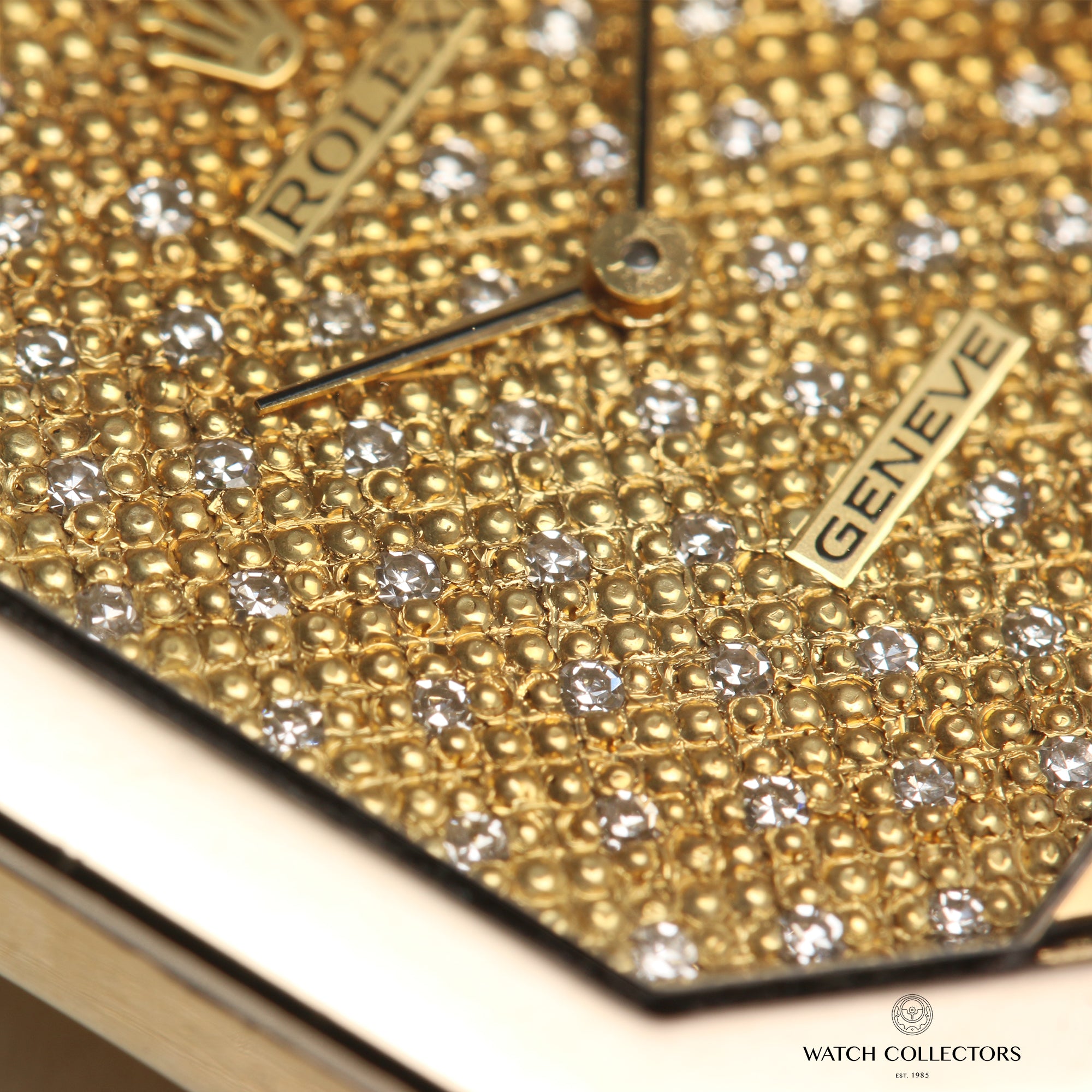 Rolex Cellini Quartz 18K Yellow & White Gold Pave Diamond Dial Second Hand Watch Collectors 5