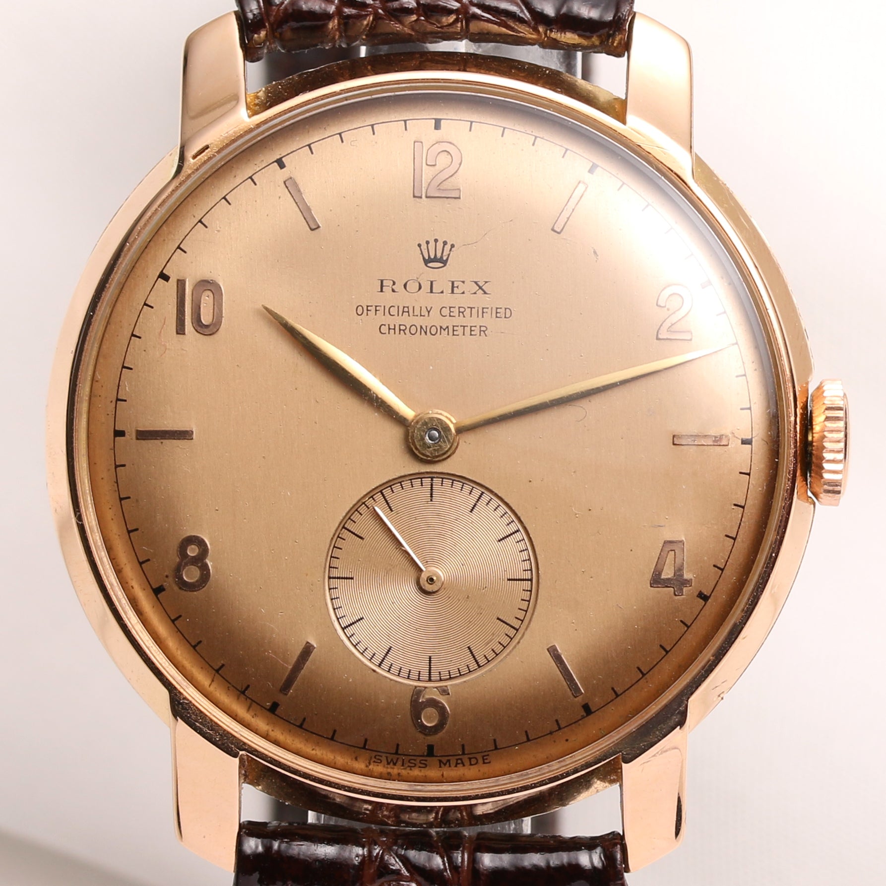 Rolex Chronometer 18K Rose Gold Second Hand Watch Collectors 2