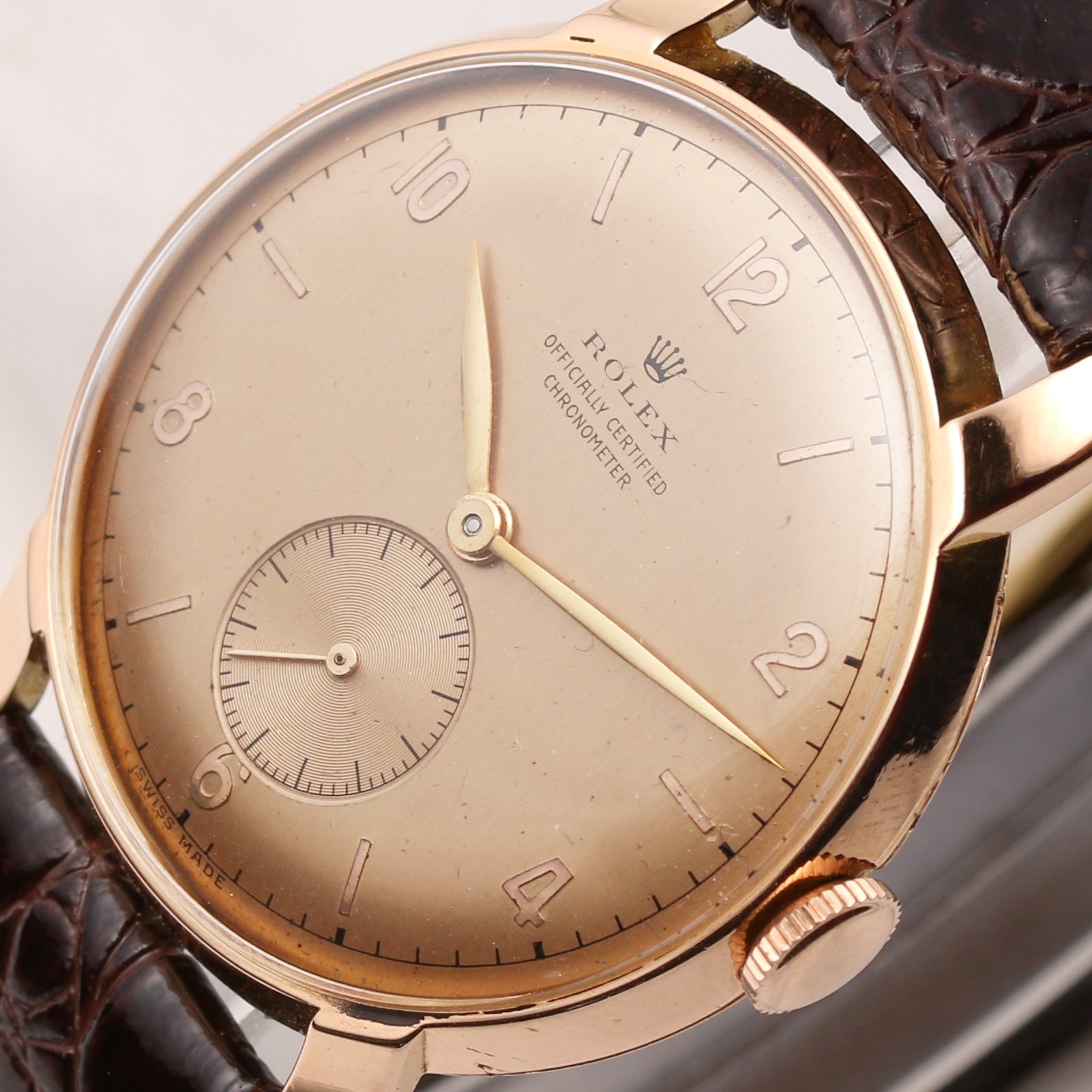 Rolex Chronometer 18K Rose Gold Second Hand Watch Collectors 4