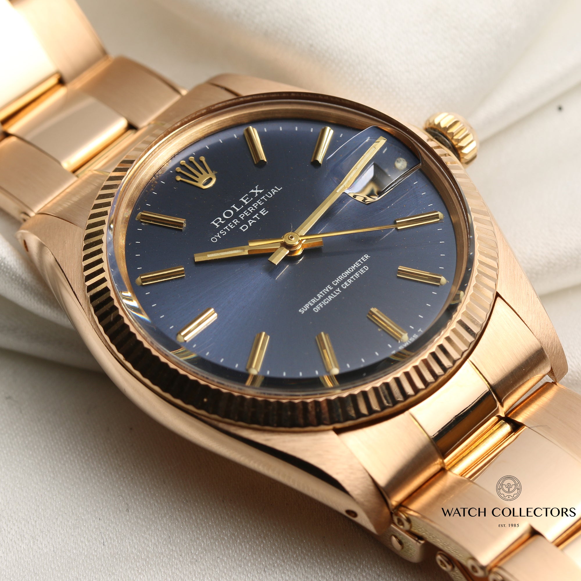 Rolex Date 18K Rose Gold Second Hand Watch Collectors 5