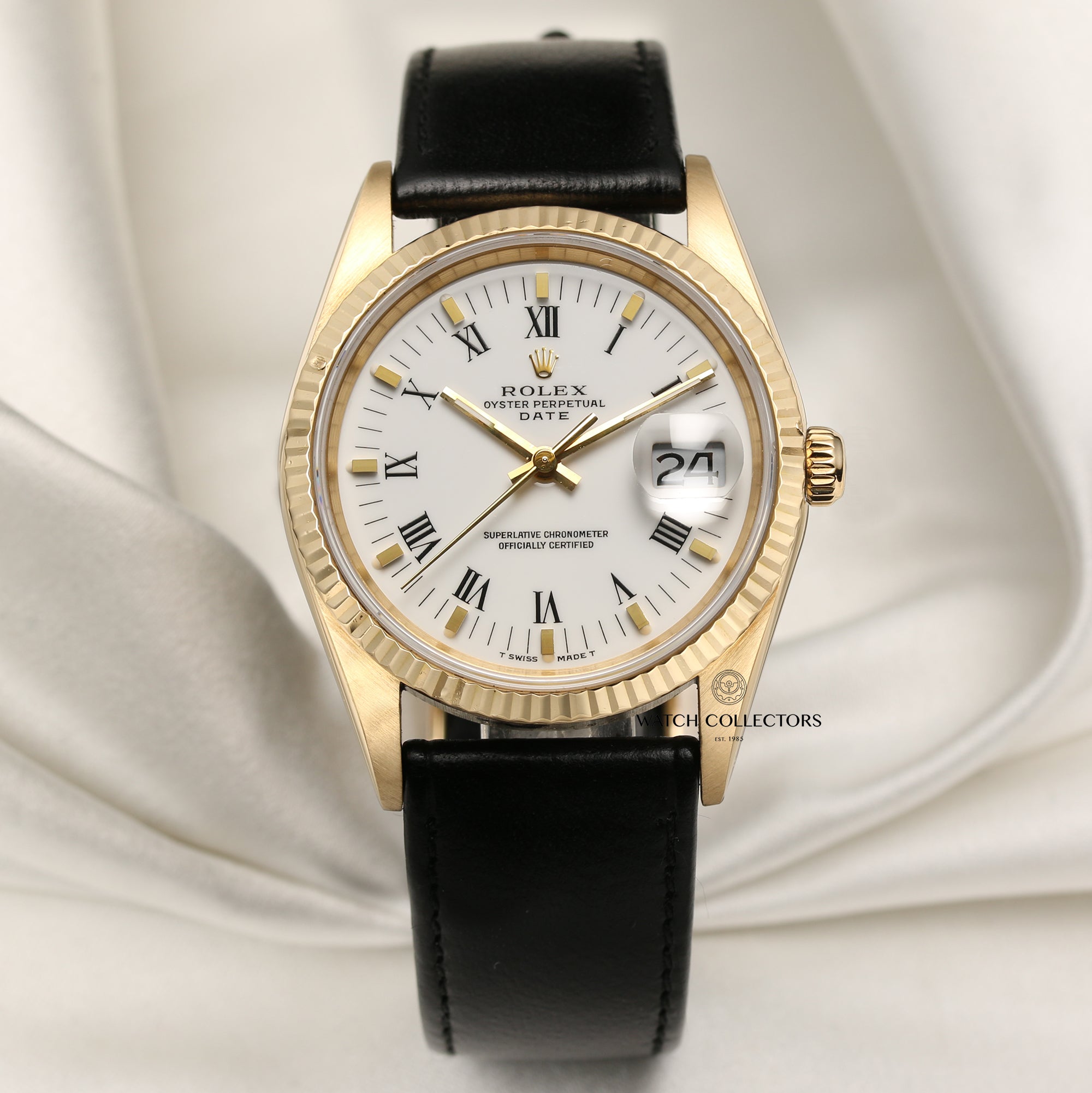 Rolex Date 18K Yellow Gold Second Hand Watch Collectors 1