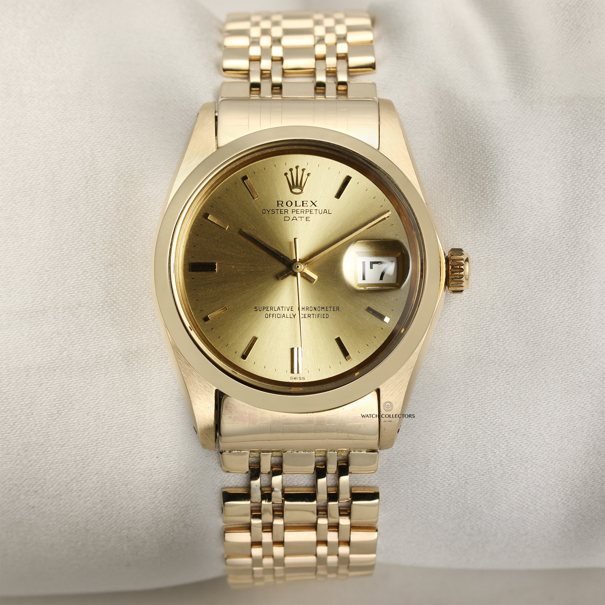 Rolex Date 18K Yellow Gold Second Hand Watch Collectors 1