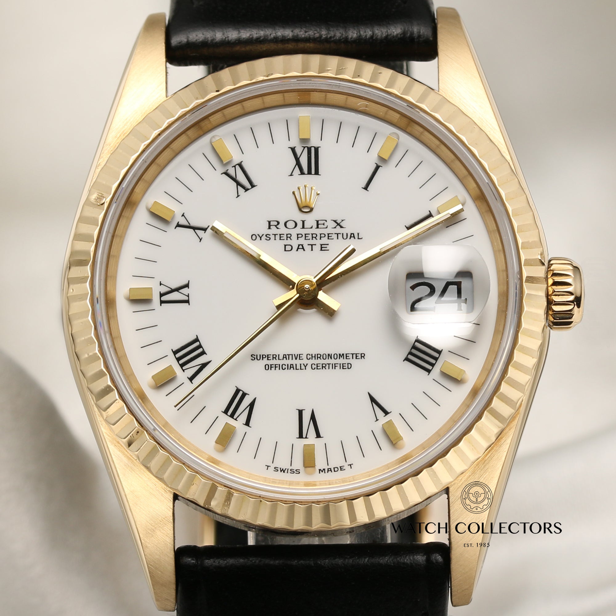 Rolex Date 18K Yellow Gold Second Hand Watch Collectors 2