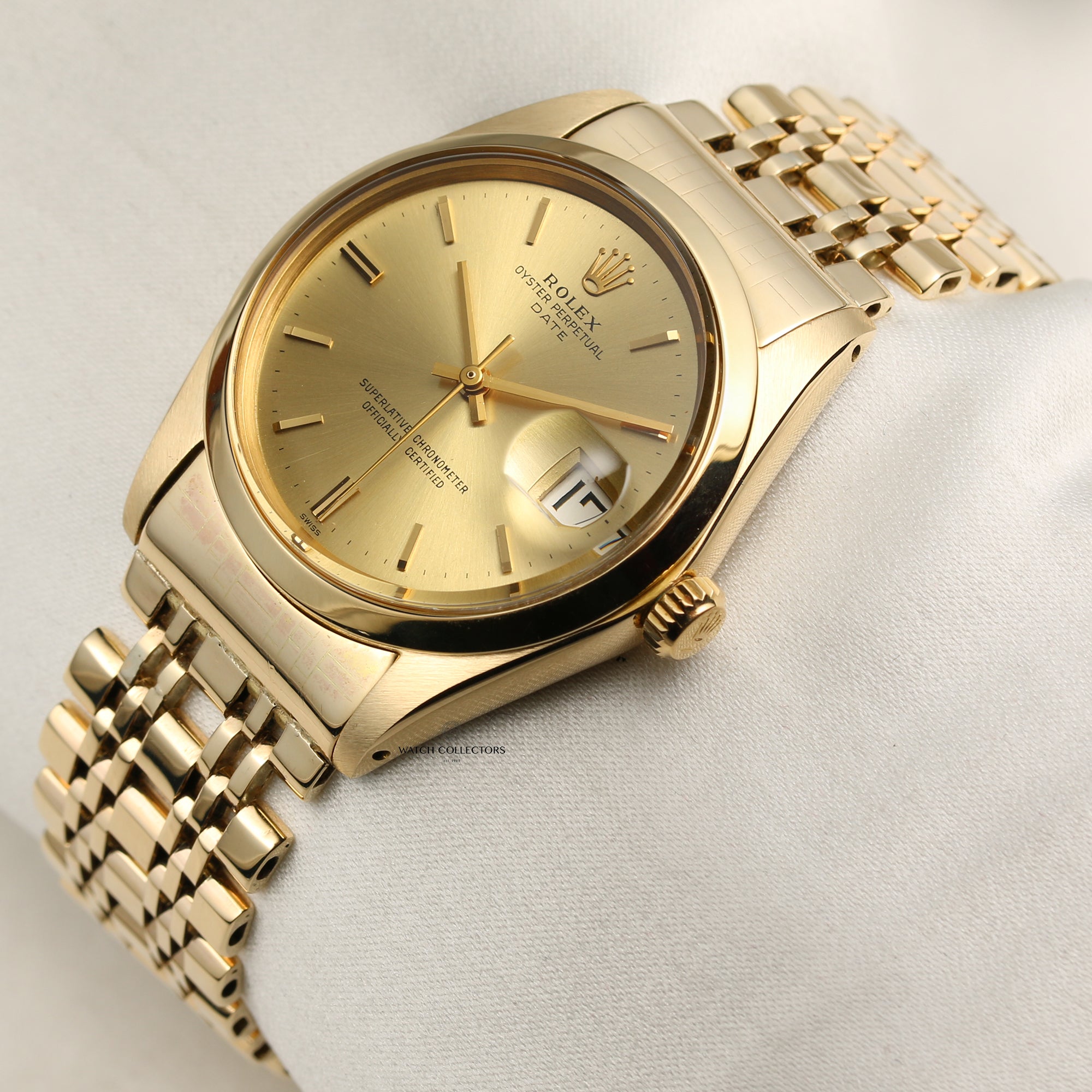 Rolex Date 18K Yellow Gold Second Hand Watch Collectors 3
