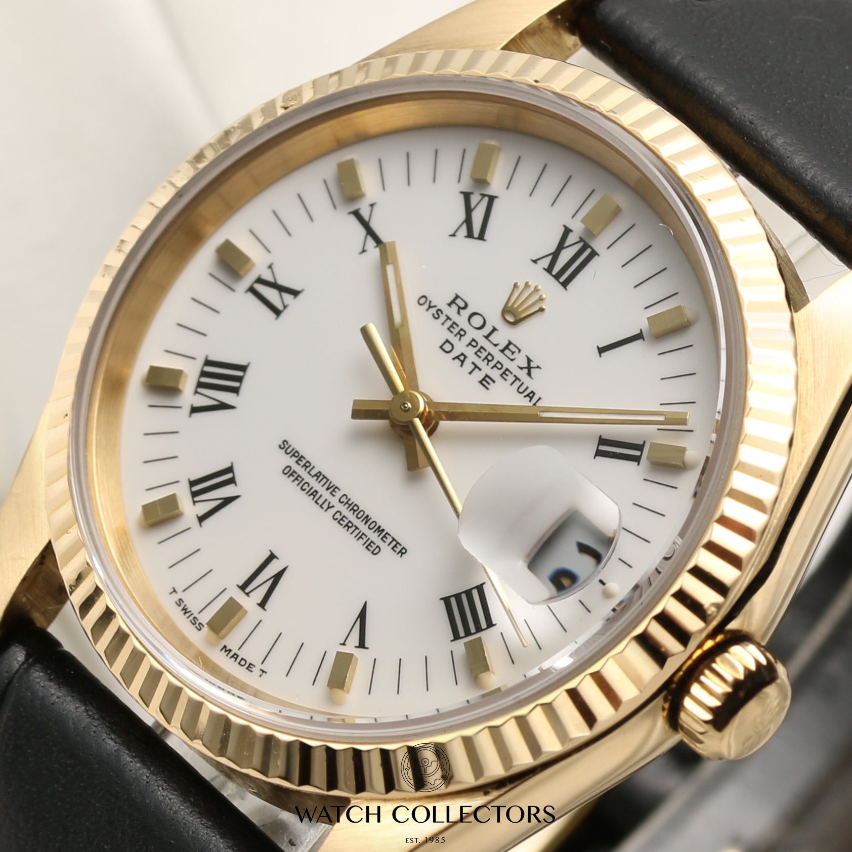 Rolex Date 18K Yellow Gold Second Hand Watch Collectors 4