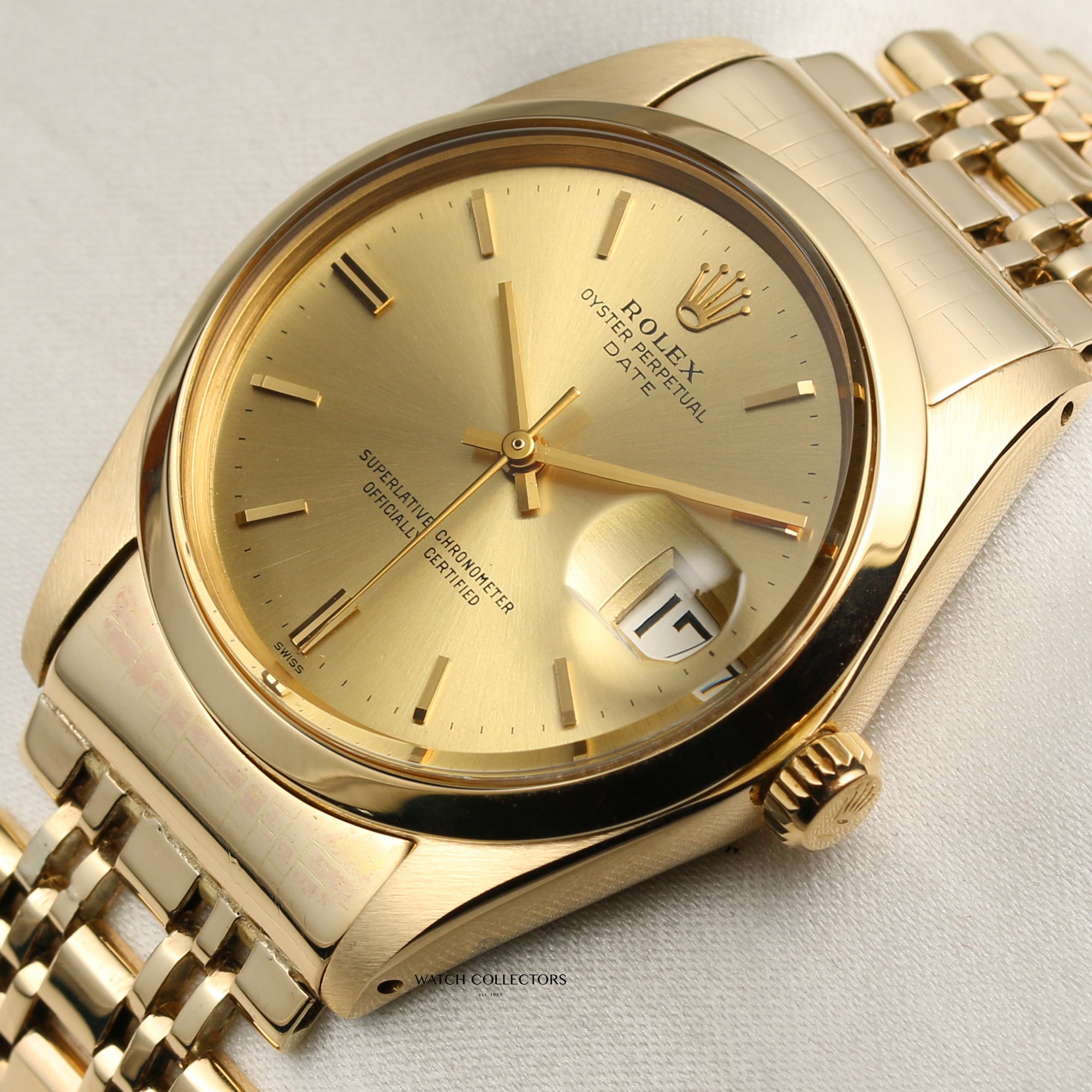 Rolex Date 18K Yellow Gold Second Hand Watch Collectors 4