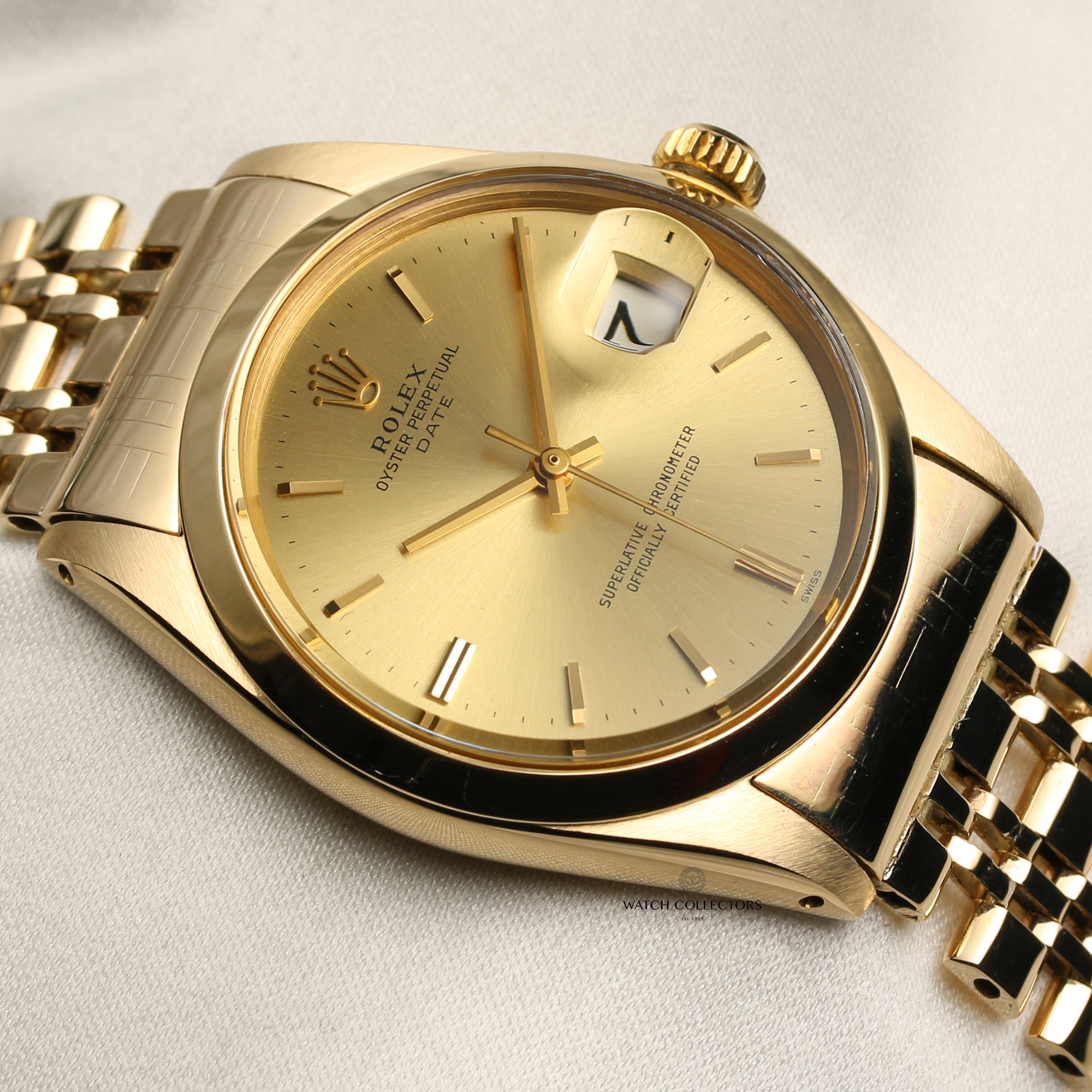 Rolex Date 18K Yellow Gold Second Hand Watch Collectors 5