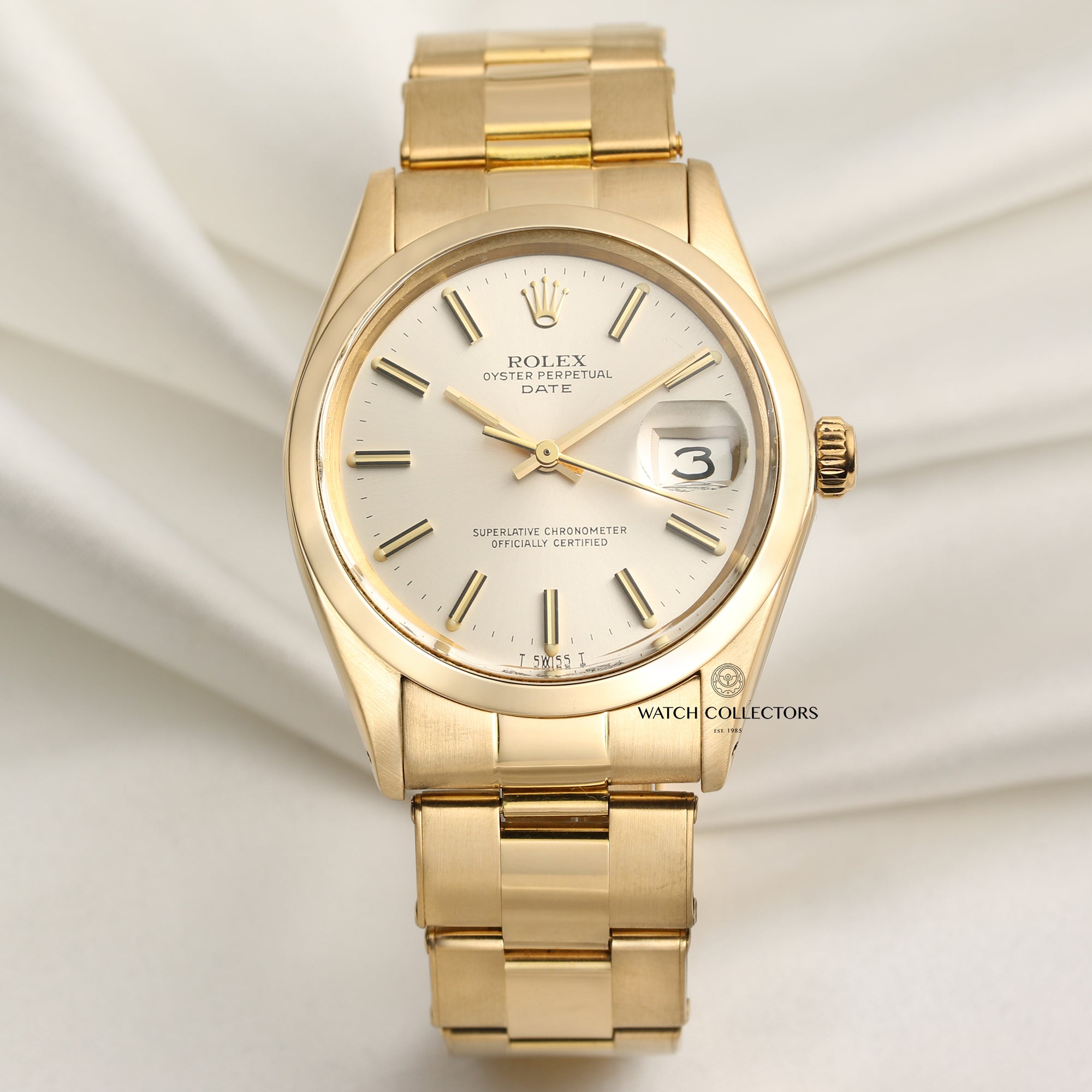 Rolex Date 68278 18K Yellow Gold Second Hand Watch Collectors 1