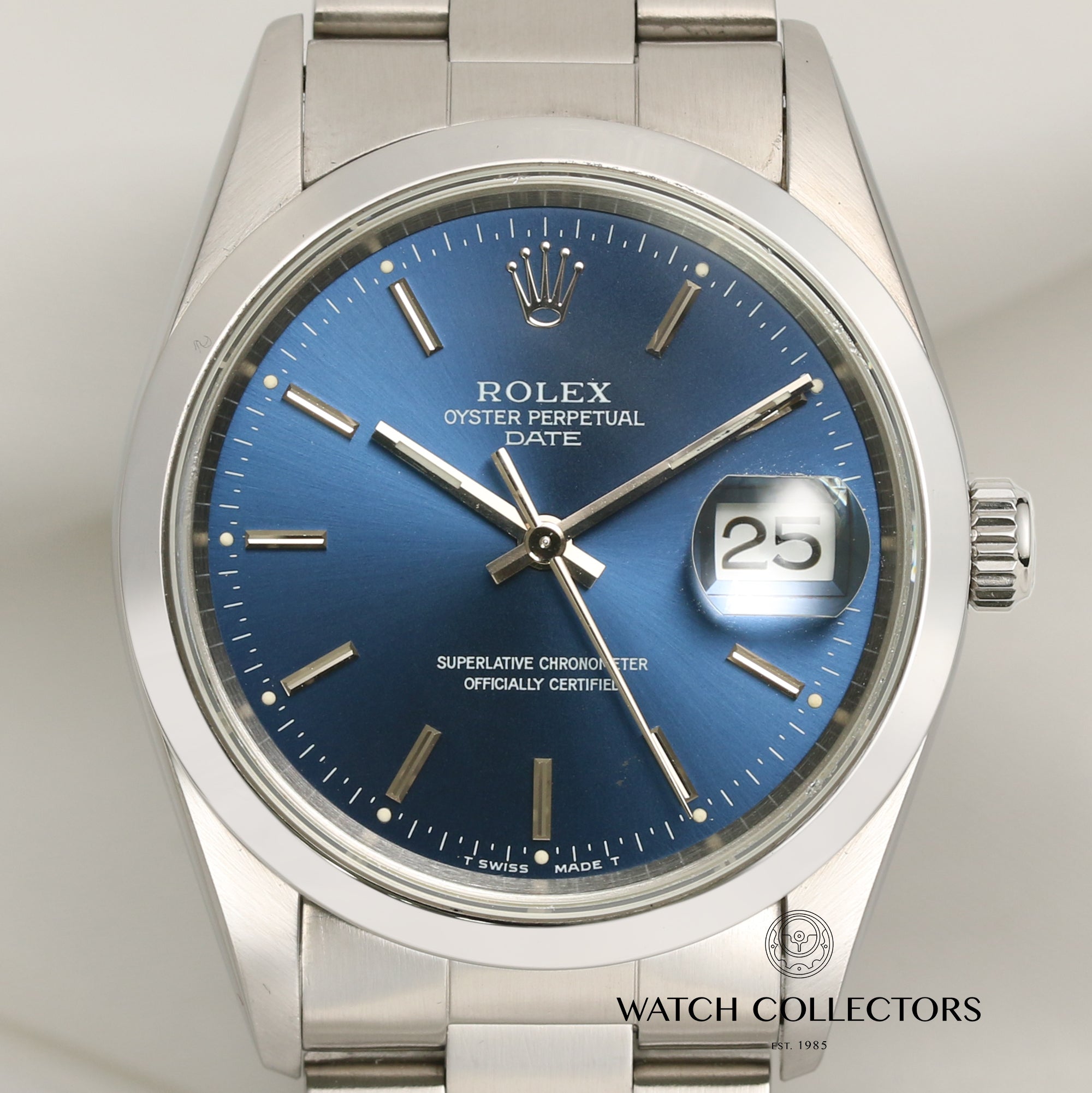 Rolex Date Blue Dial Stainless Steel Second Hand Watch Collectors 2