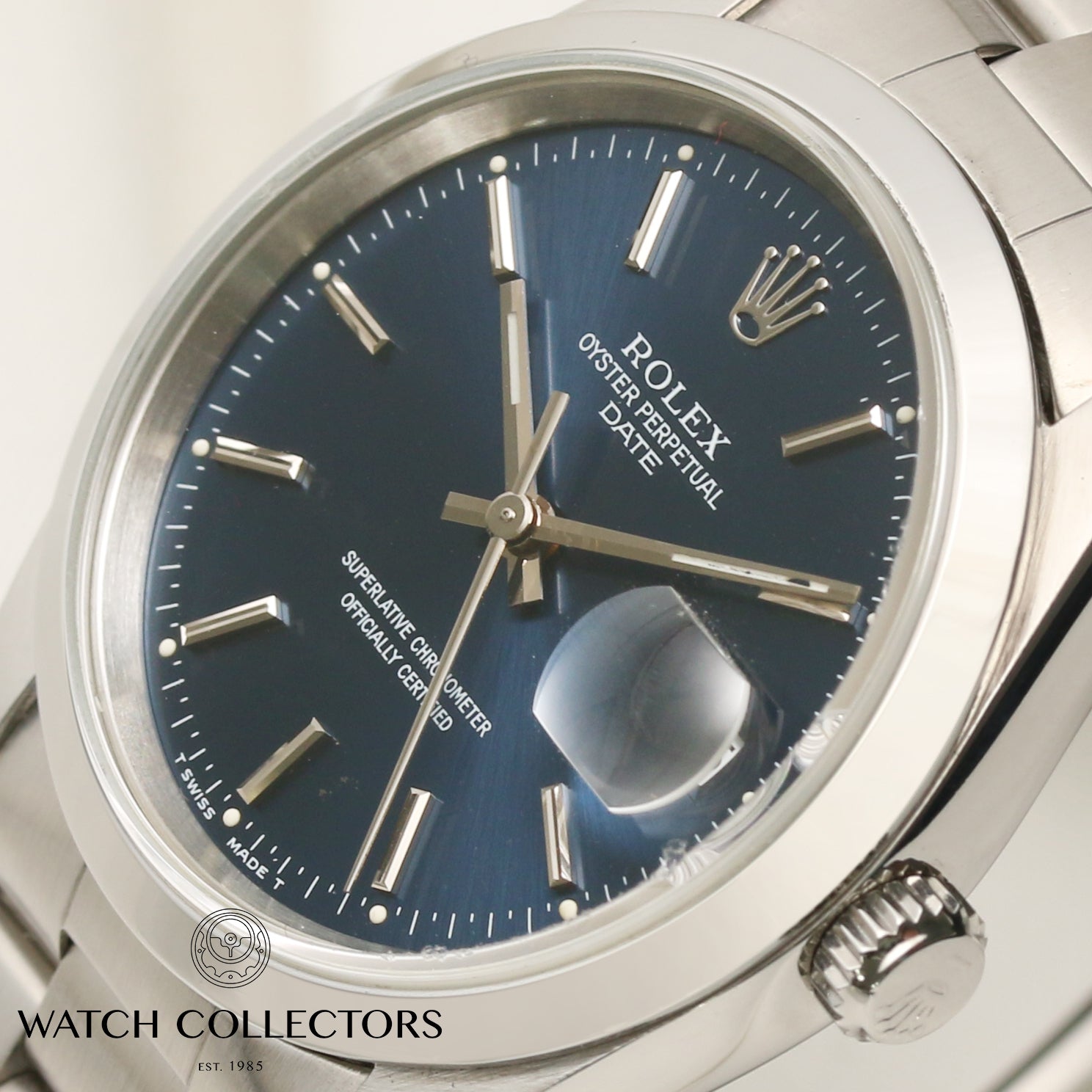 Rolex Date Blue Dial Stainless Steel Second Hand Watch Collectors 4