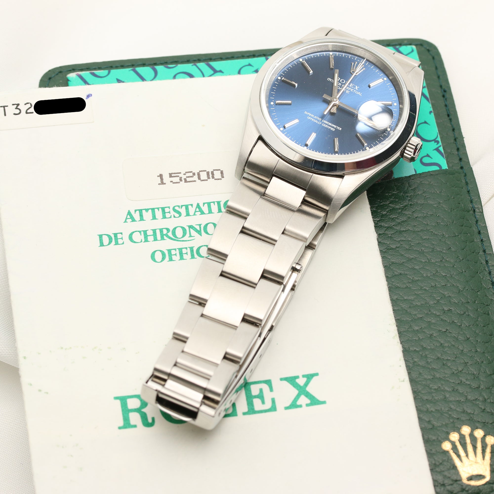 Rolex Date Blue Dial Stainless Steel Second Hand Watch Collectors 7
