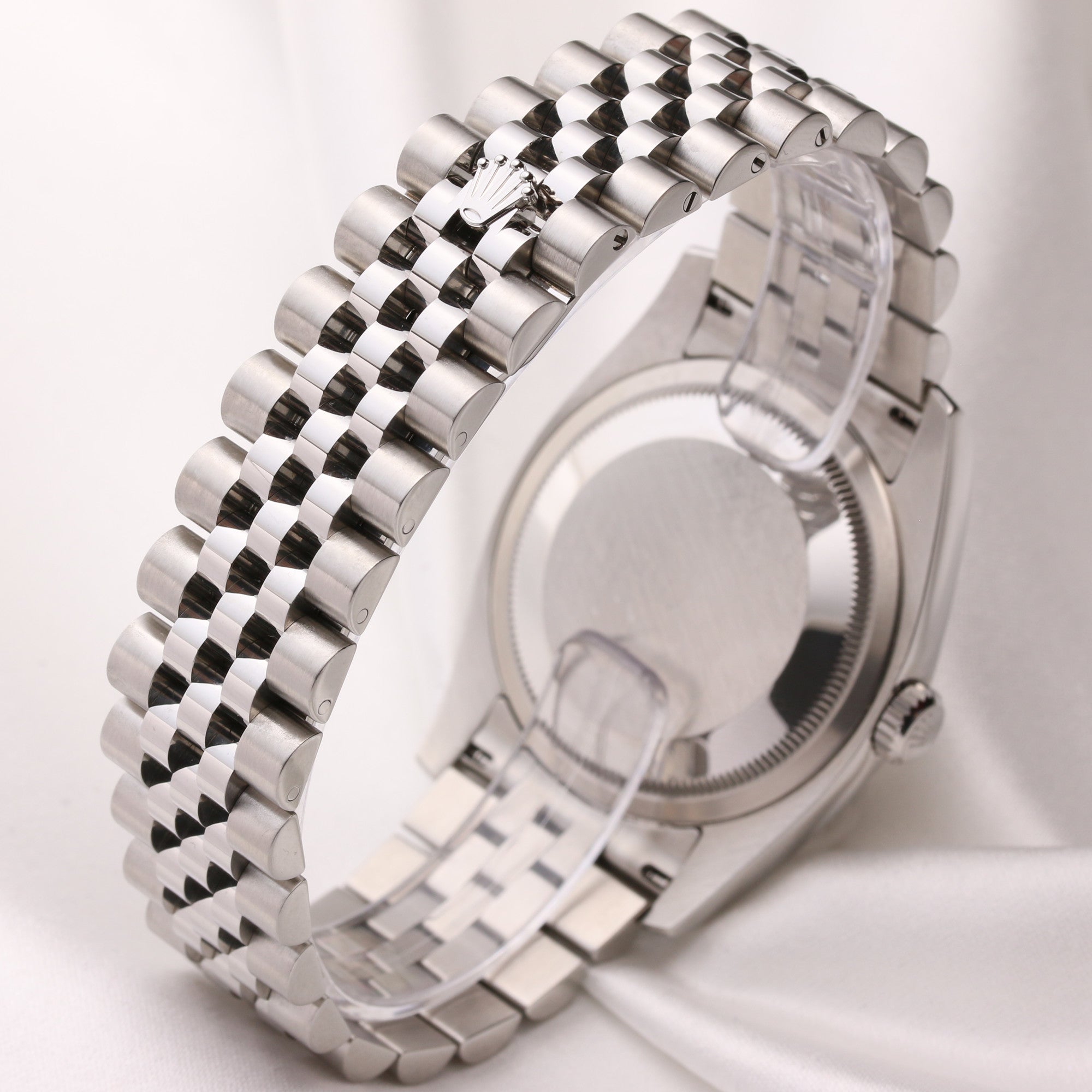 Rolex Date Just 116234 Stainless Steel 18K White Gold Bezel Second Hand Watch Collectors (5)