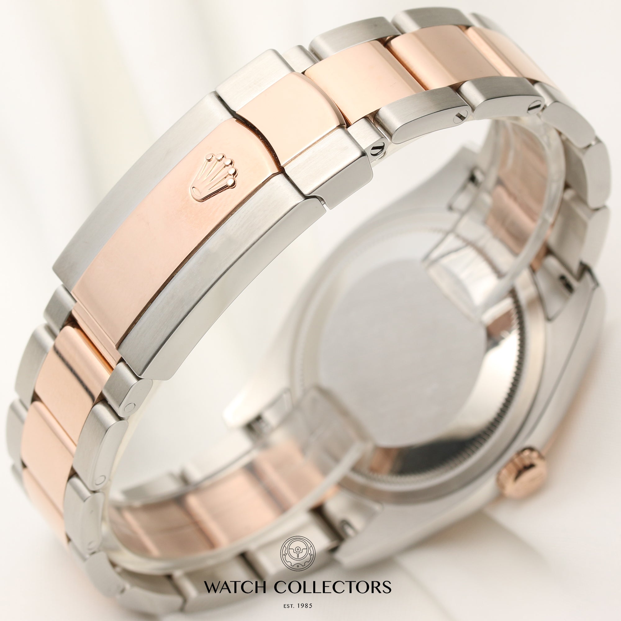 Rolex DateJust 116201 Steel & Rose Gold Chocolate Floral Dial Second Hand Watch Collectors 6